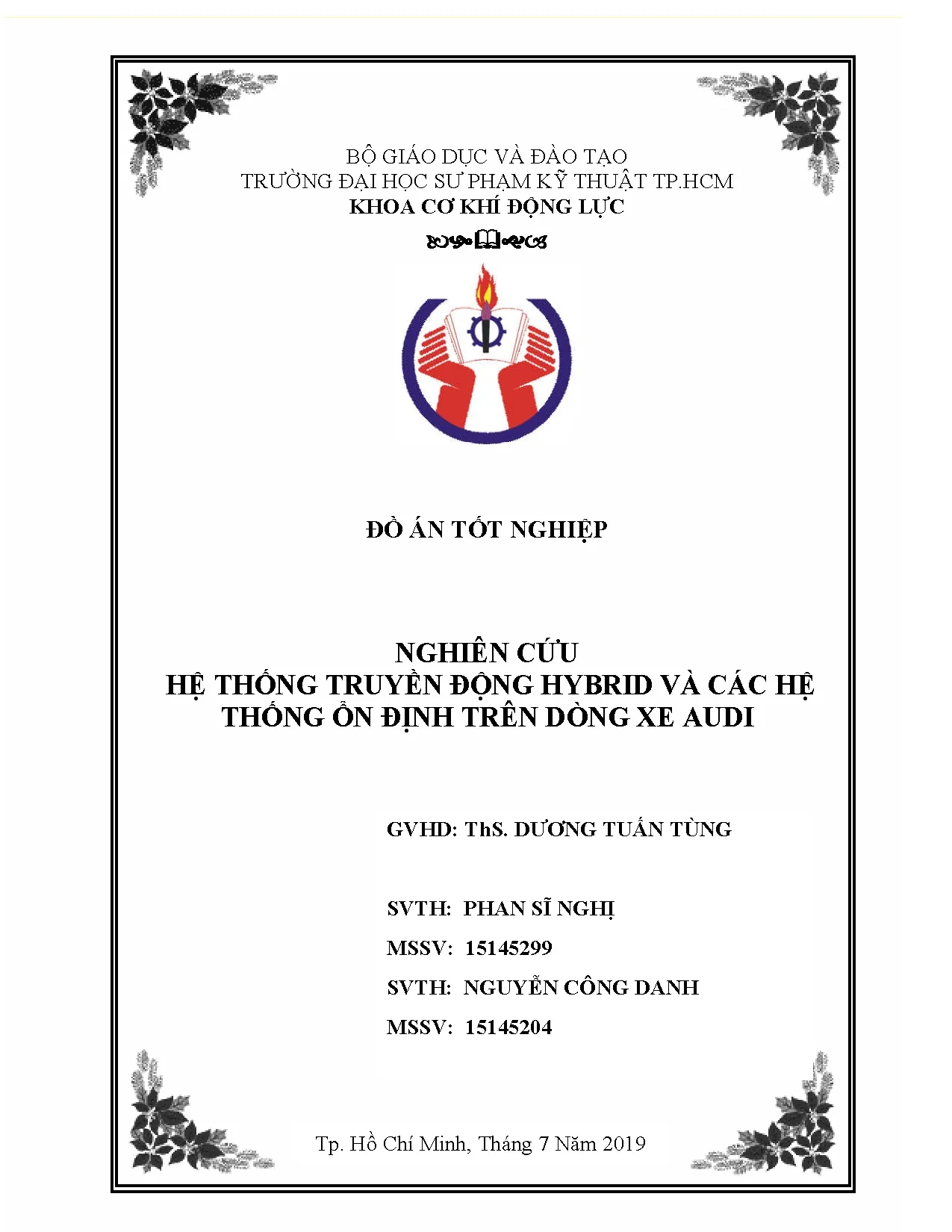 Đồ án tốt nghiệp - Nghiên cứu hệ thống truyền động Hybrid và các hệ thống ổn định TDXAĐÁTNNCNKT ô T