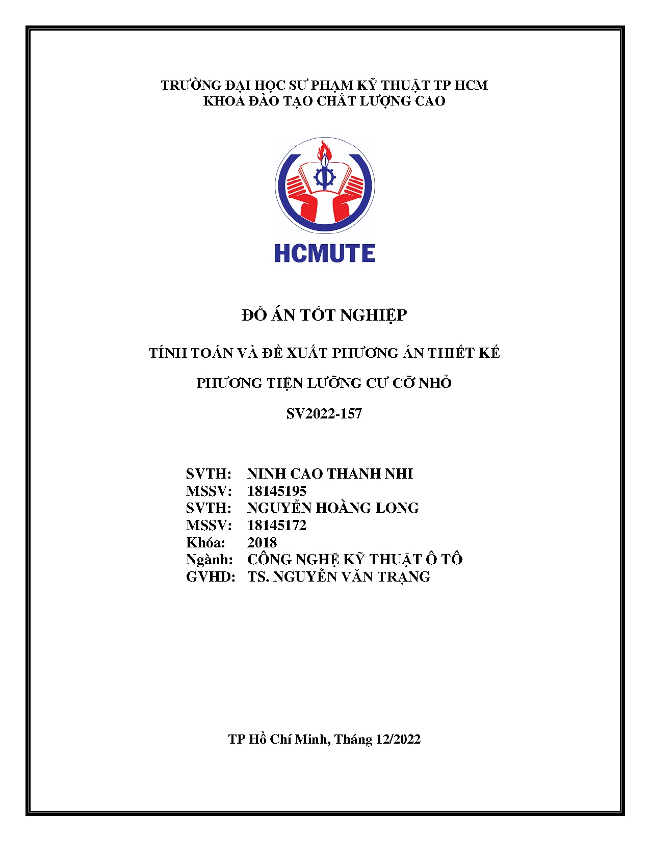 Đồ án tốt nghiệp - Tính toán và đề xuất phương án thết kế phương tiện lưỡng cư cỡ nhỏ