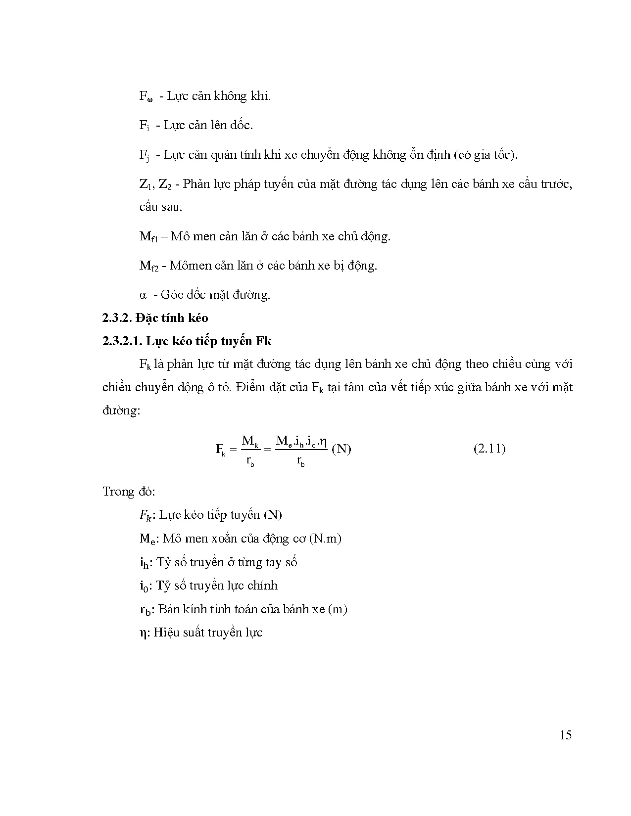 Đồ án tốt nghiệp - Khảo sát sức kéo và tính ổn định ô tô Bus - Trang 28
