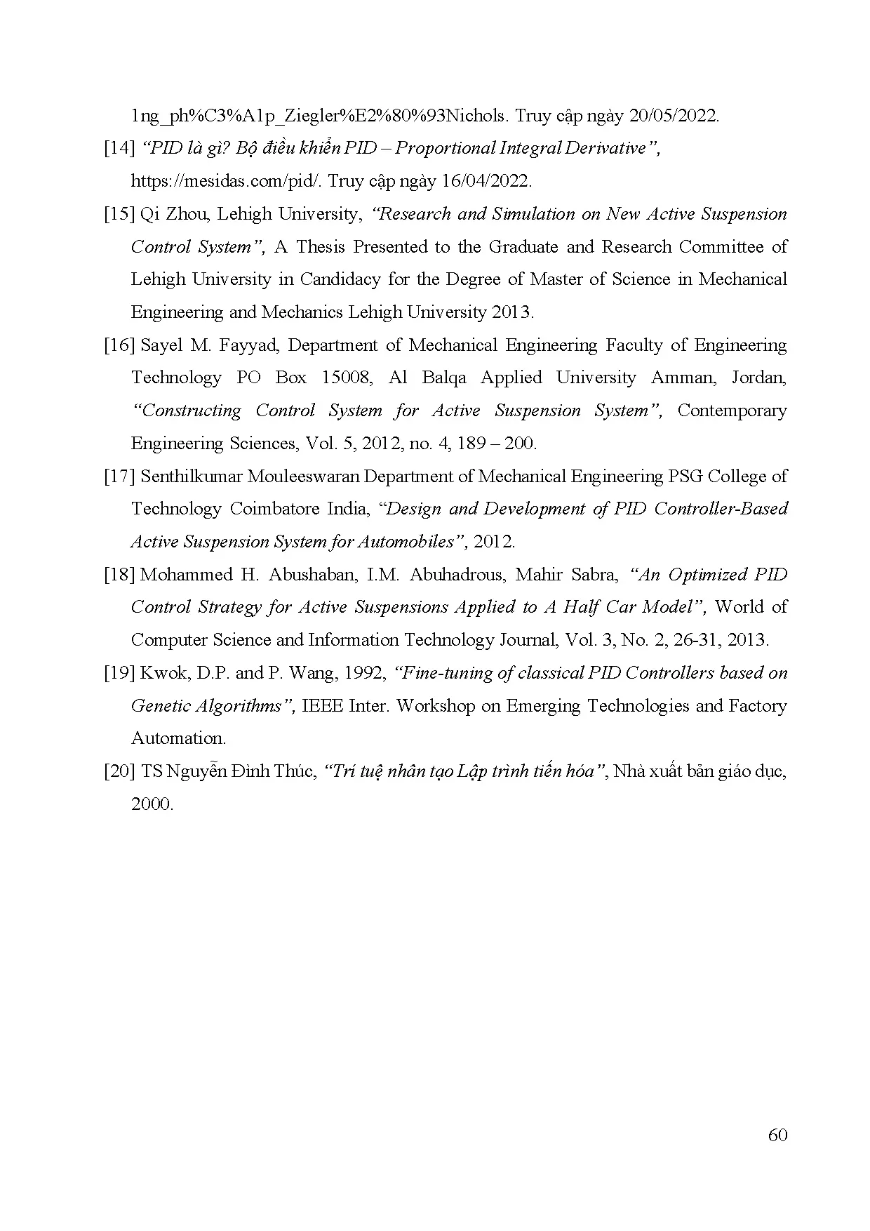 Đồ án tốt nghiệp - Thiết lập thông số bộ điều khiển hệ thống treo chủ động trên mô hình 1/2 xe BM - Trang 79