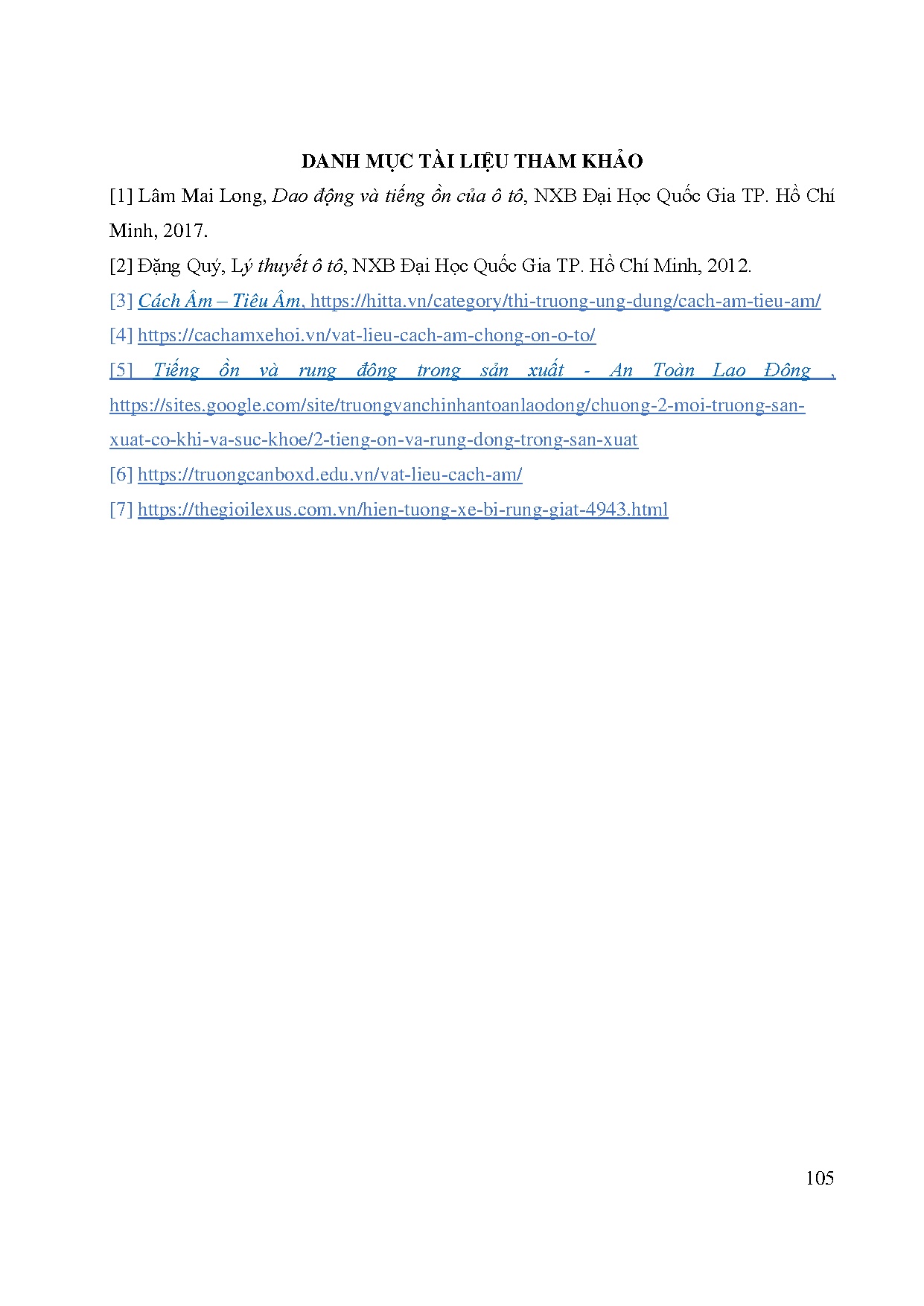Đồ án tốt nghiệp - Ảnh hưởng của cách âm đến độ ồn, rung động của xe - Trang 125