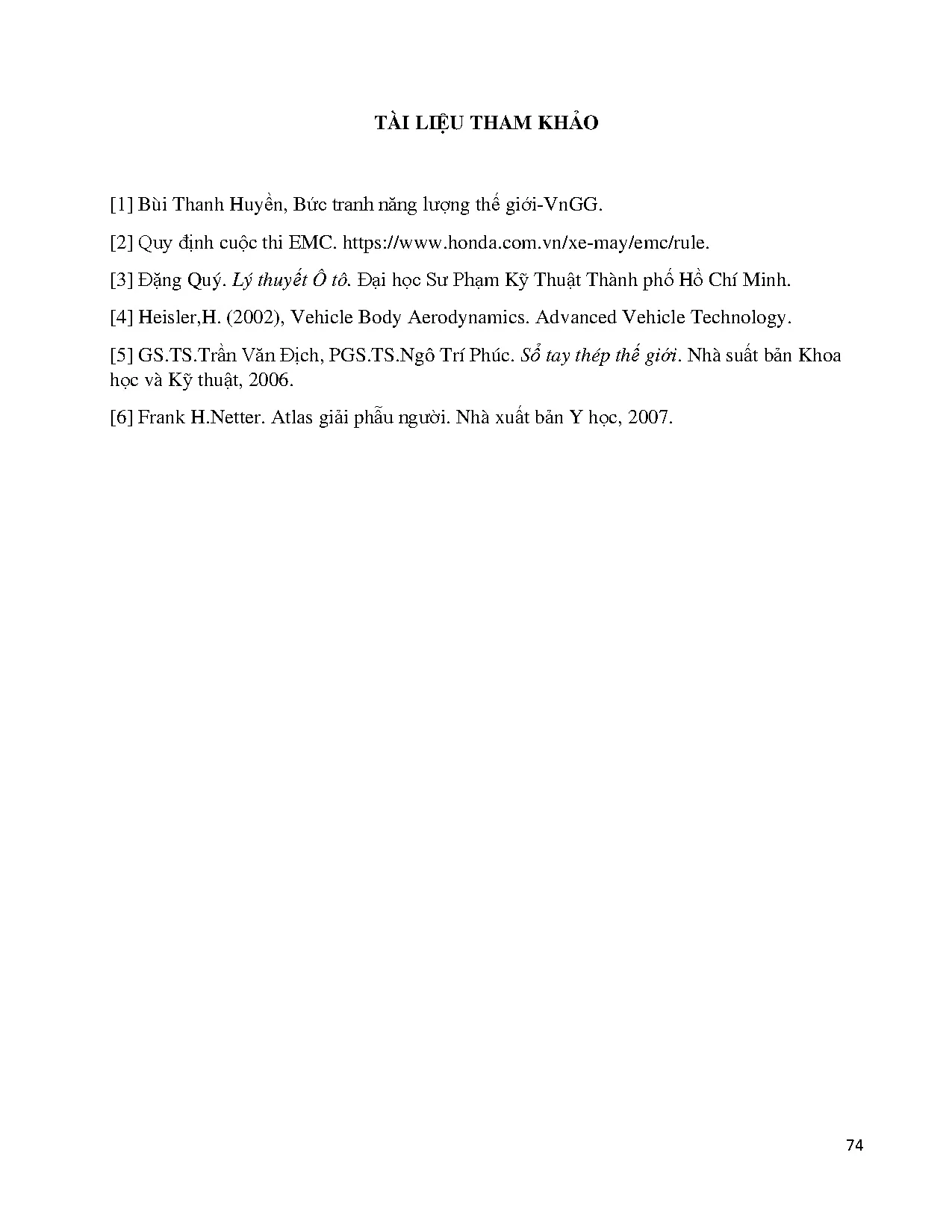 Đồ án tốt nghiệp - Thiết kế khung và vỏ xe 03 bánh tiết kiệm nhiên liệu: Đồ án tốt nghiệp NCNKTÔT - Trang 97