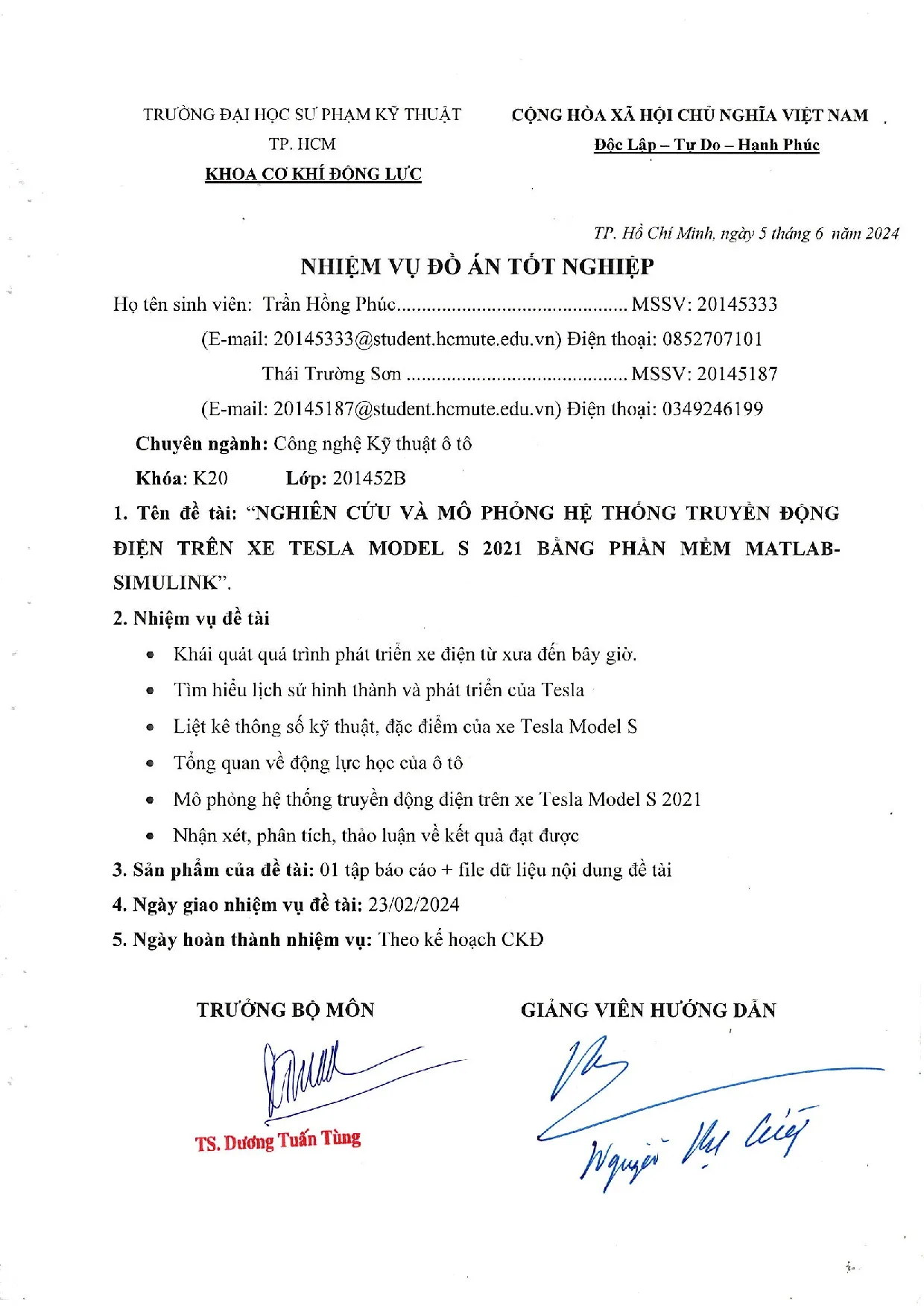 Đồ án tốt nghiệp - Nghiên cứu và mô phỏng hệ thống truyền động điện trên xe Tesla Model S2021 BPMM
