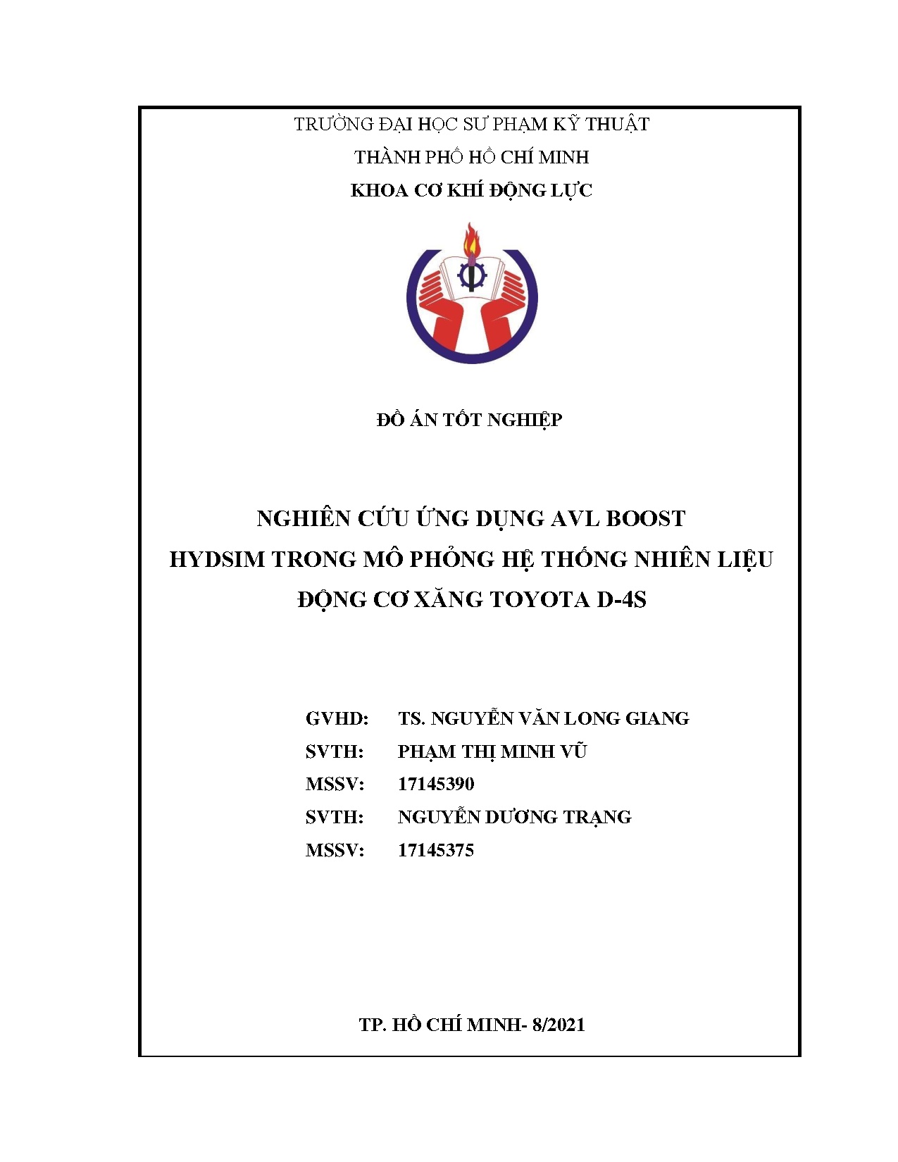 Đồ án tốt nghiệp - Nghiên cứu ứng dụng AVL Boost Hydsim trong mô phỏng hệ thống nhiên liệu động CXTD