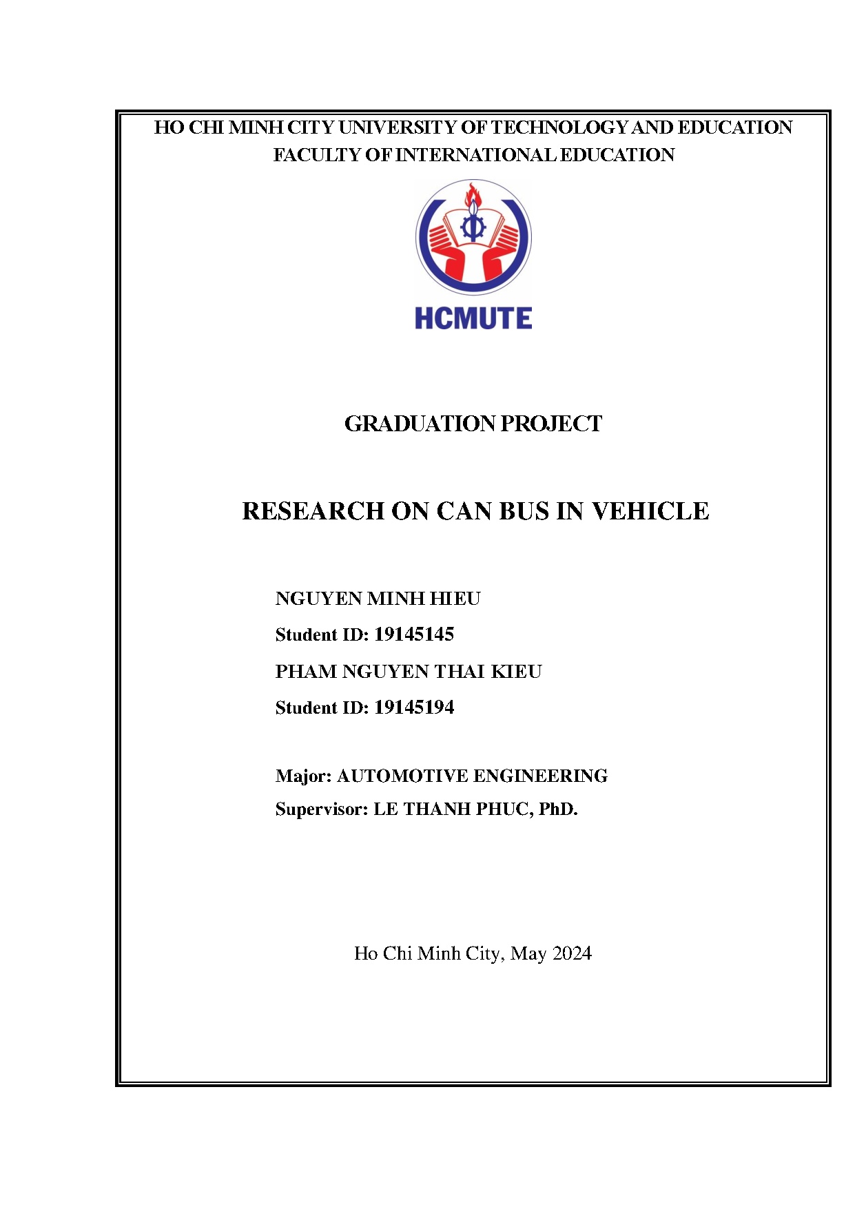 Đồ án tốt nghiệp - Research on Can bus in vehicle