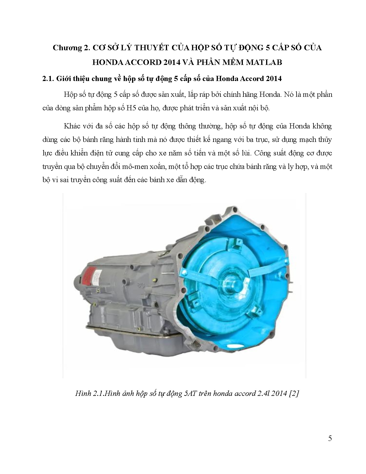 Đồ án tốt nghiệp - Xây dựng sơ đồ chuyển số của hộp số tự động 5AT honda accord 2.4L 2014 - Trang 24