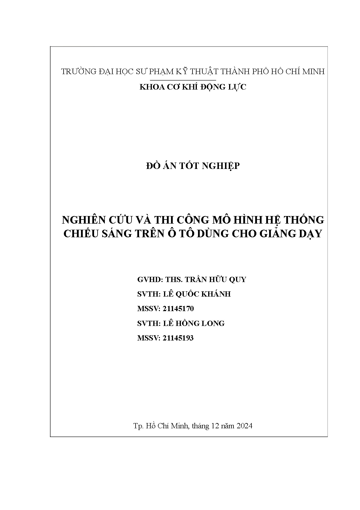 Đồ án tốt nghiệp - BỘ GIÁO DỤC VÀ ĐÀO TẠOTRƯỜNG ĐẠI HỌC SƯ PHẠM KỸ THUẬTTHÀNH PHỐ HỒ