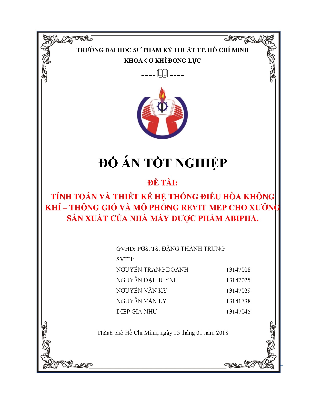 Đồ án tốt nghiệp - Tính toán và thiết kế hệ thống điều hòa không khí – TGVMPRMCXSXCNMDPAĐÁTNNCNKTN