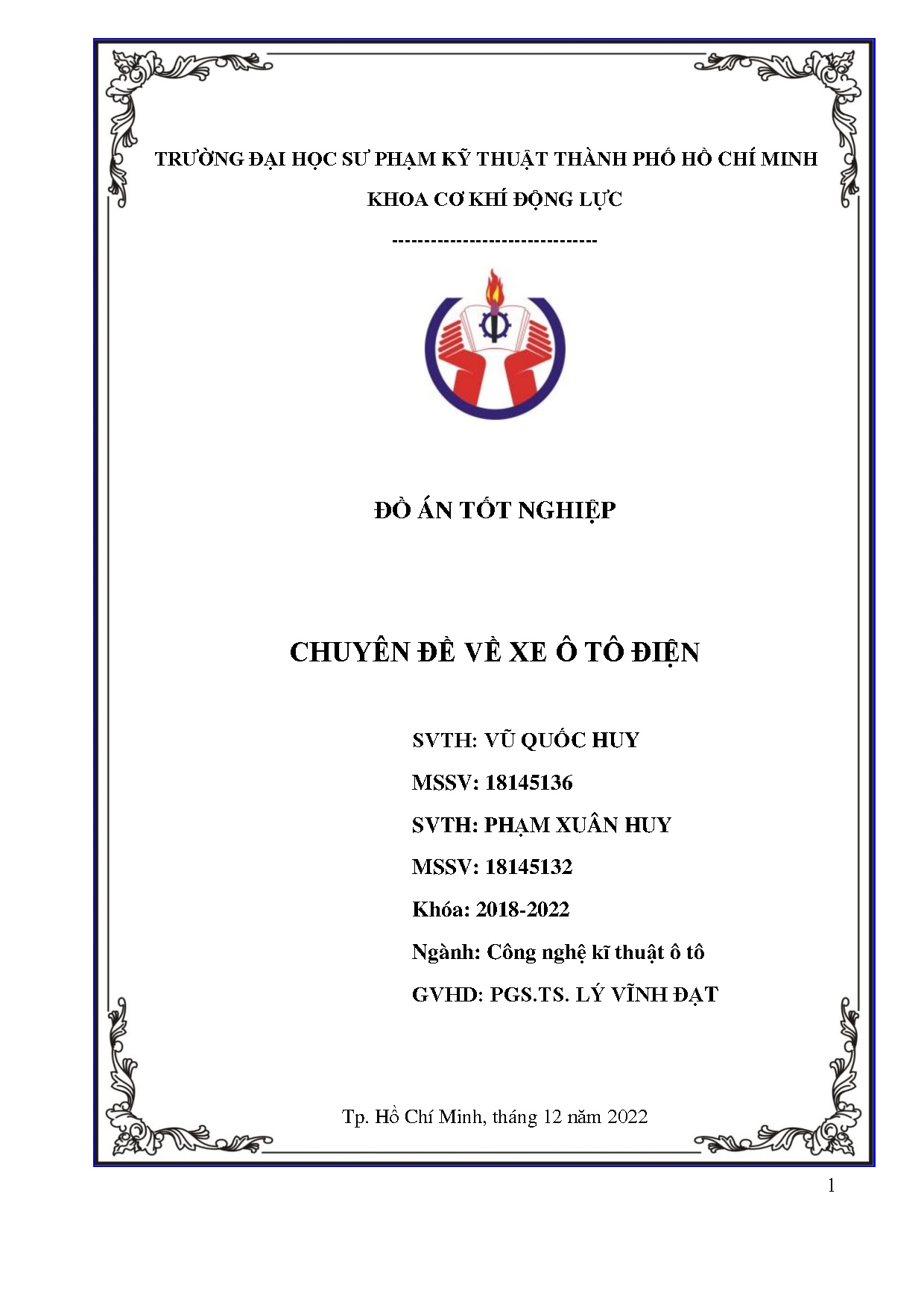 Đồ án tốt nghiệp - Chuyên đề về xe ô tô điện