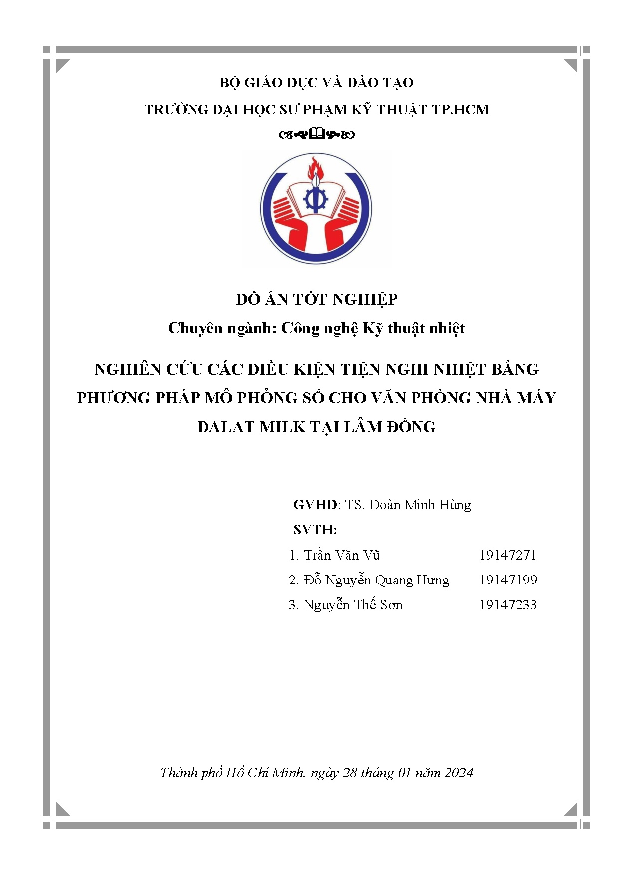 Đồ án tốt nghiệp - Nghiên cứu các điều kiện tiện nghi nhiệt bằng phương pháp mô phỏng số CVPNMDMTLĐ