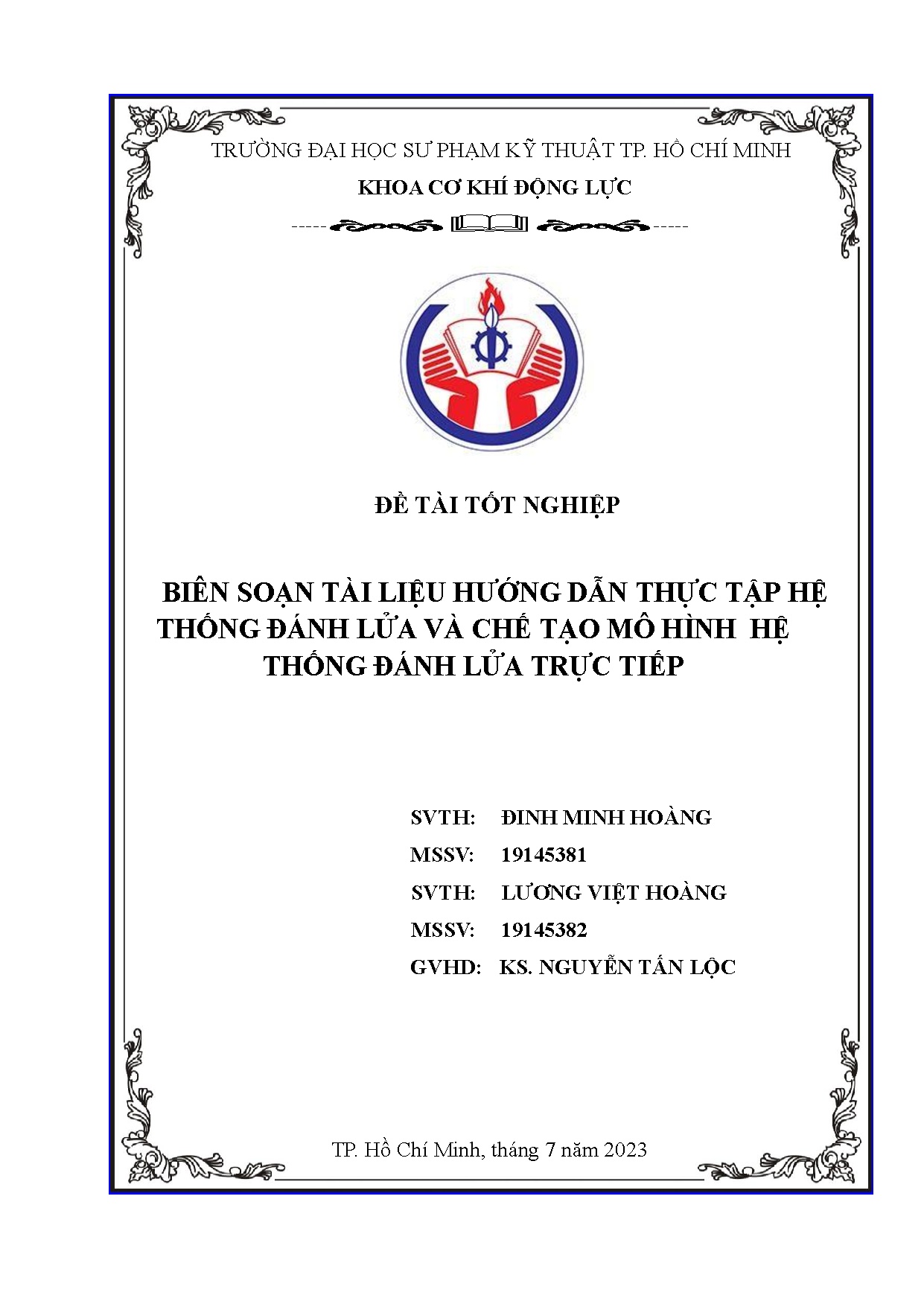 Đồ án tốt nghiệp - Biên soạn tài liệu hướng dẫn thực tập hệ thống đánh lửa và chế tạo mô hình HTĐLTT