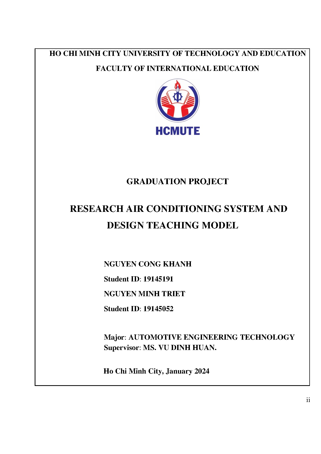 Đồ án tốt nghiệp - Research air conditioning system and design teaching model