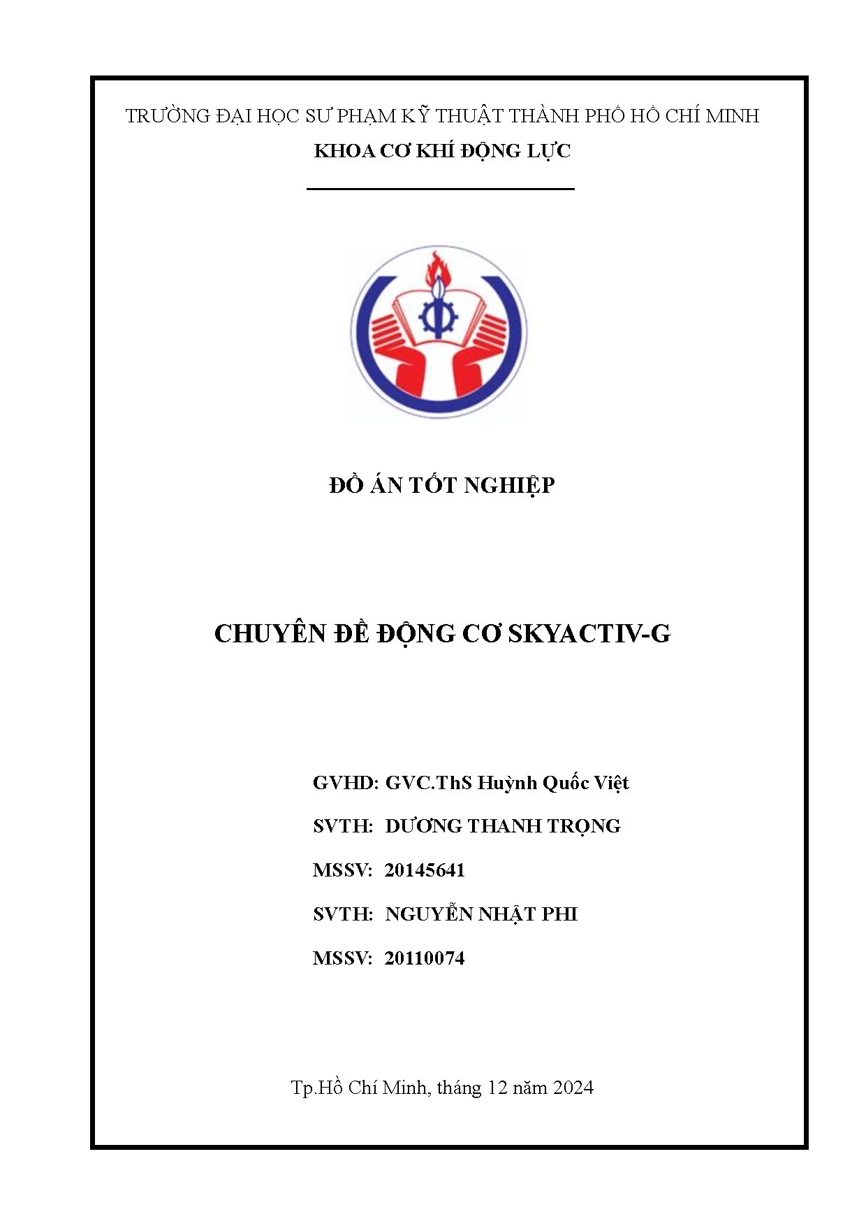 Đồ án tốt nghiệp - Chuyên đề động cơ SKYACTIV-G
