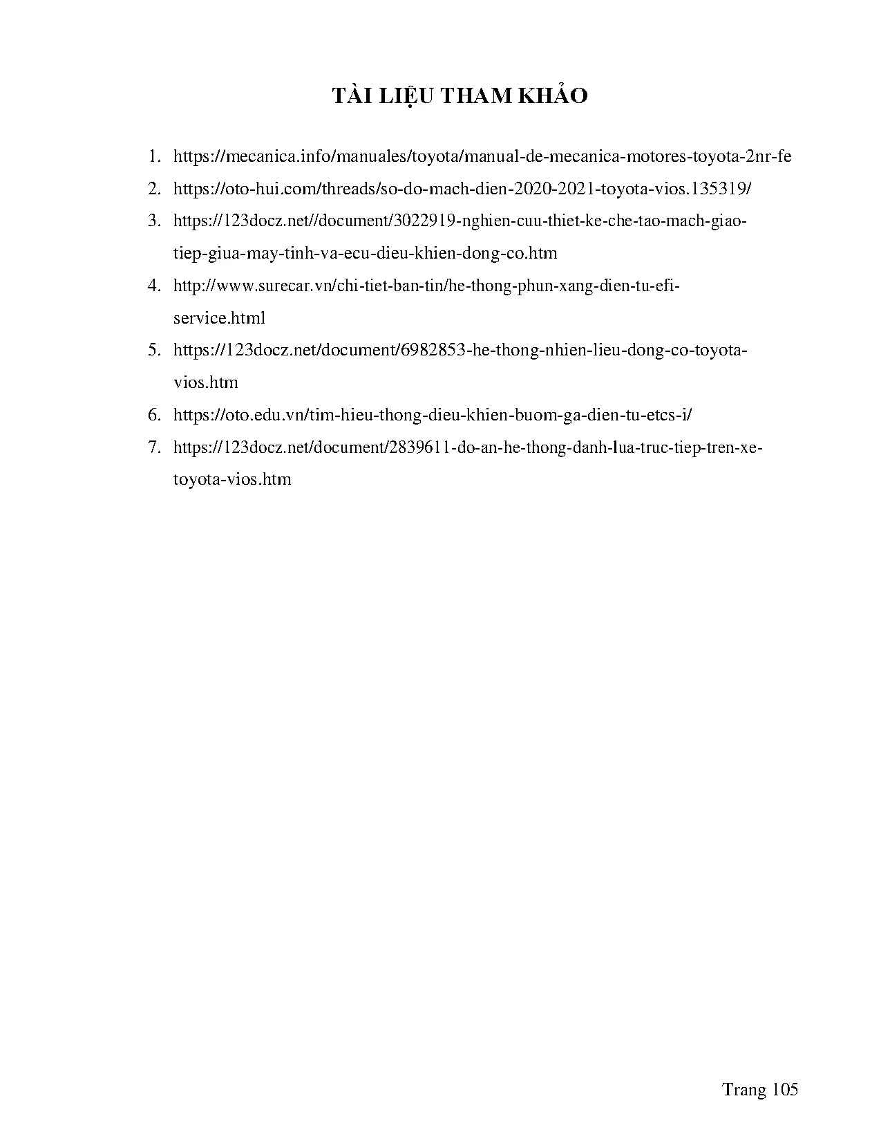 Đồ án tốt nghiệp - Nghiên cứu hệ thống điều khiển động cơ 2NR-FE (1.5L) trên xe Toyota Vios 2019 - Trang 112