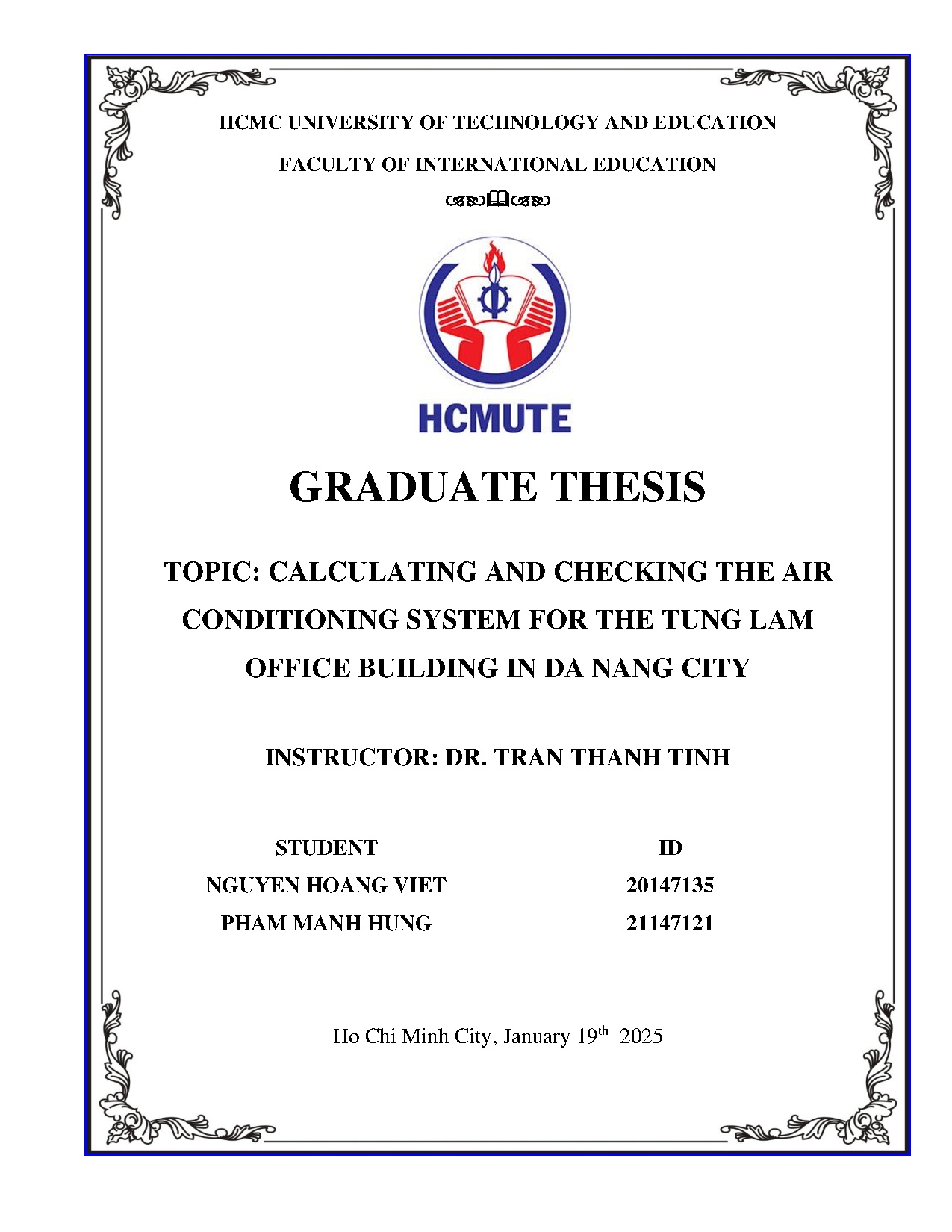 Đồ án tốt nghiệp - Calculating and checking the air conditioning system for the Tung Lam OBIDNC