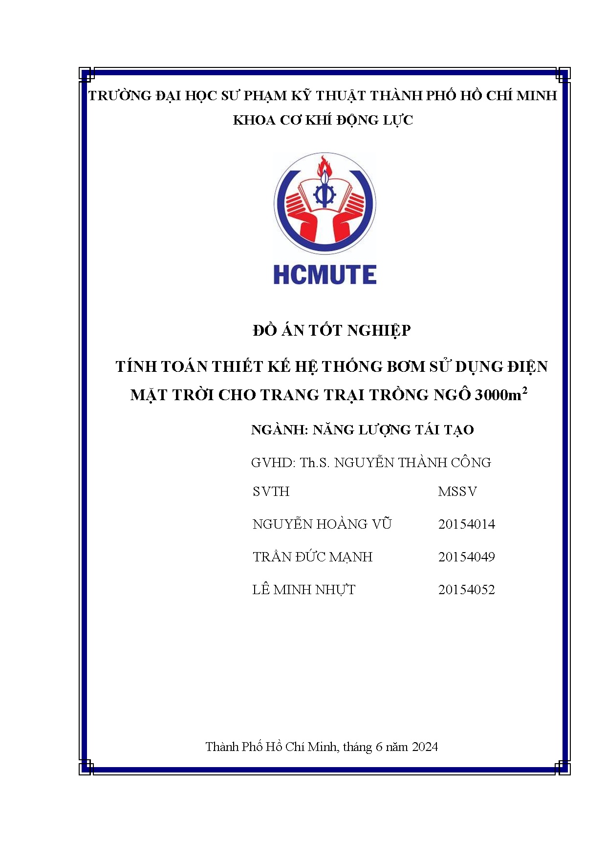 Đồ án tốt nghiệp - Tính toán thiết kế hệ thống bơm sử dụng điện mặt trời cho trang trại trồng ngô 3