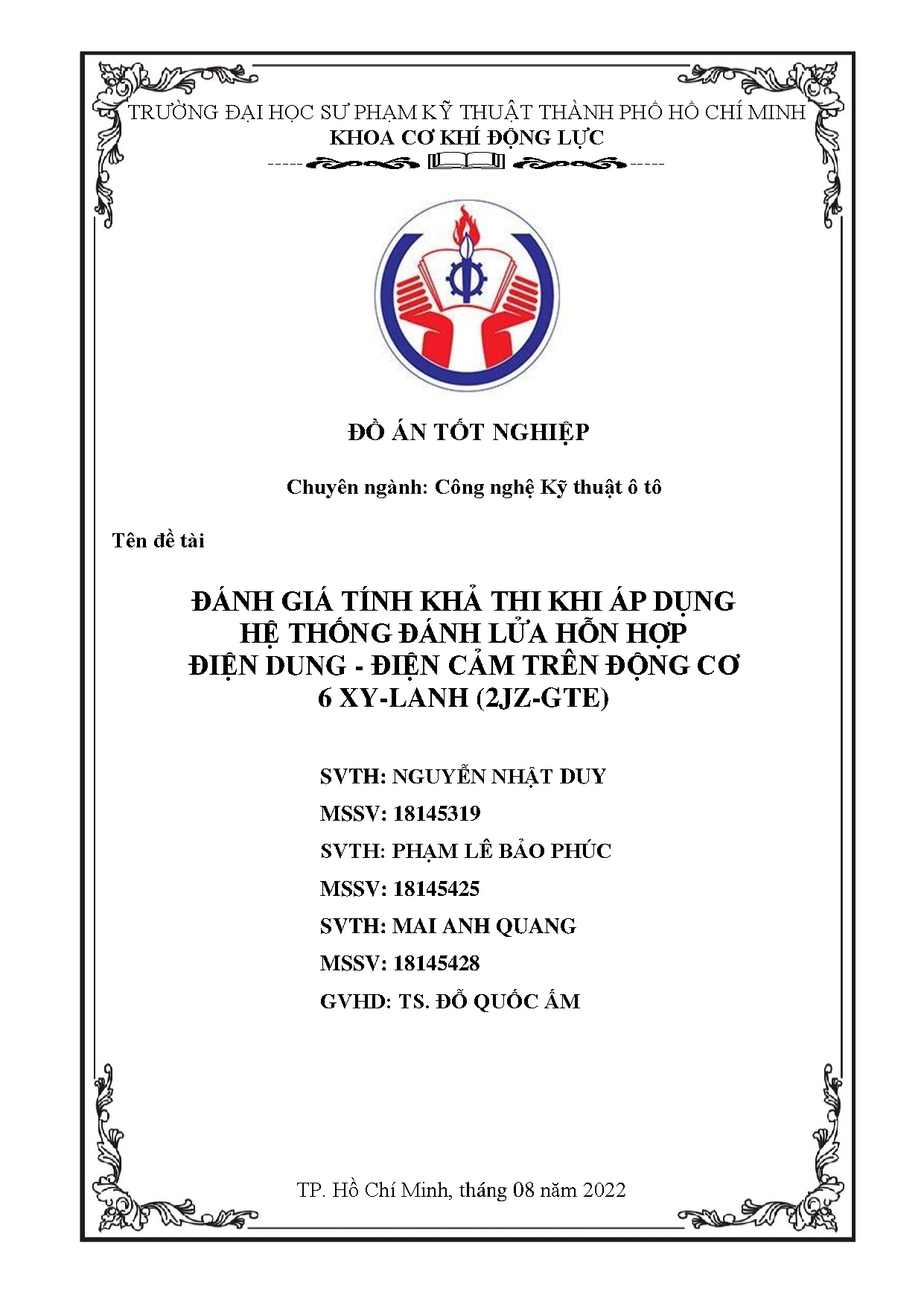Đồ án tốt nghiệp - Đánh giá tính khả thi khi áp dụng hệ thống đánh lửa hỗn hợp ĐD - ĐCTĐC 6 X - L (
