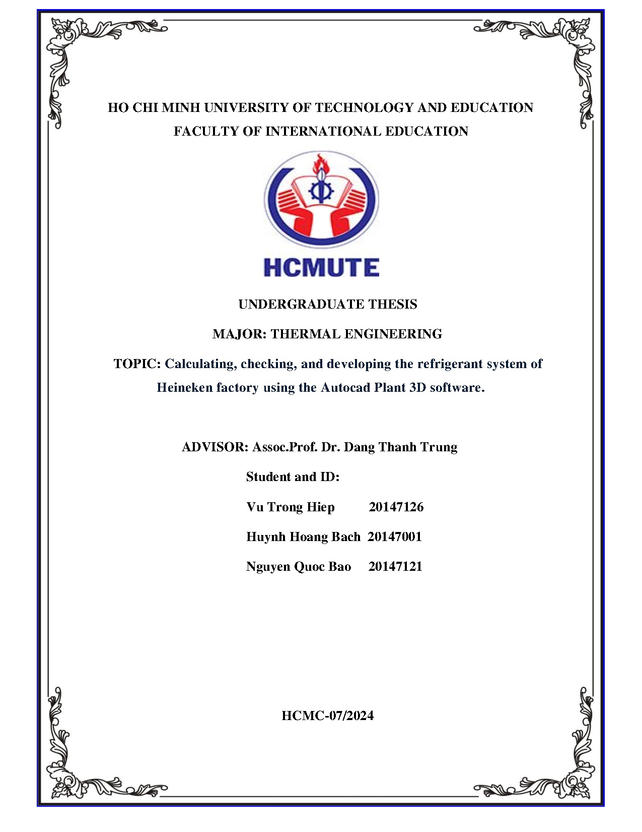 Đồ án tốt nghiệp - Calculating, checking, and developing the refrigerant system of HFUTAP 3 S