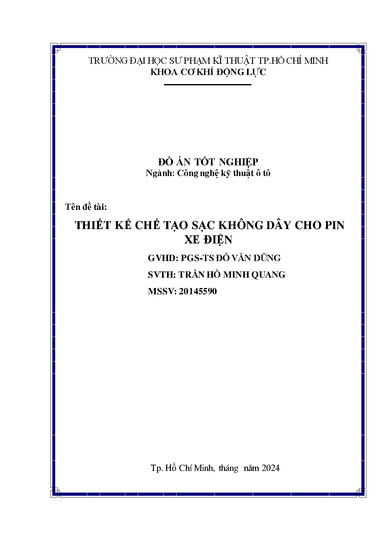 Đồ án tốt nghiệp - Thiết kế chế tạo sạc không dây cho pin xe điệ