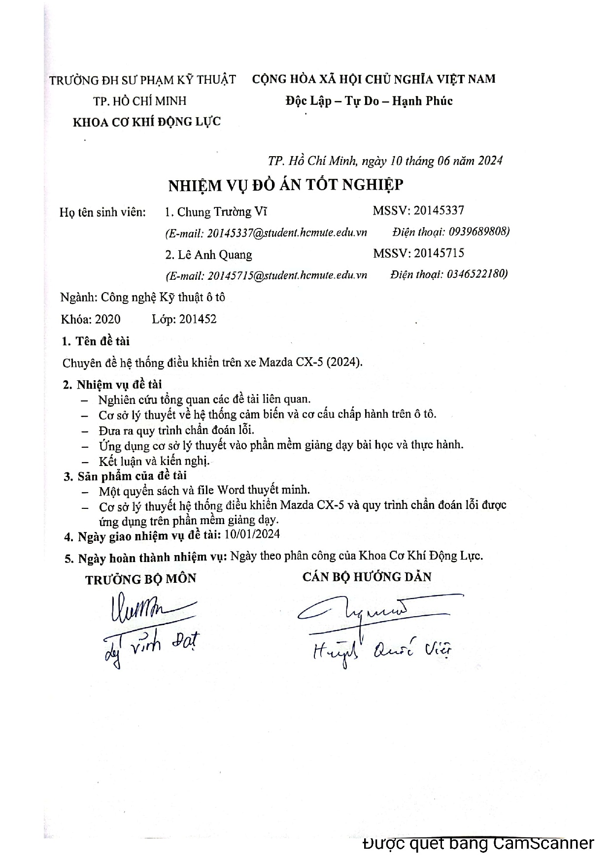 Đồ án tốt nghiệp - Chuyên đề hệ thống điều khiển trên xe Mazda CX-5 (2024)