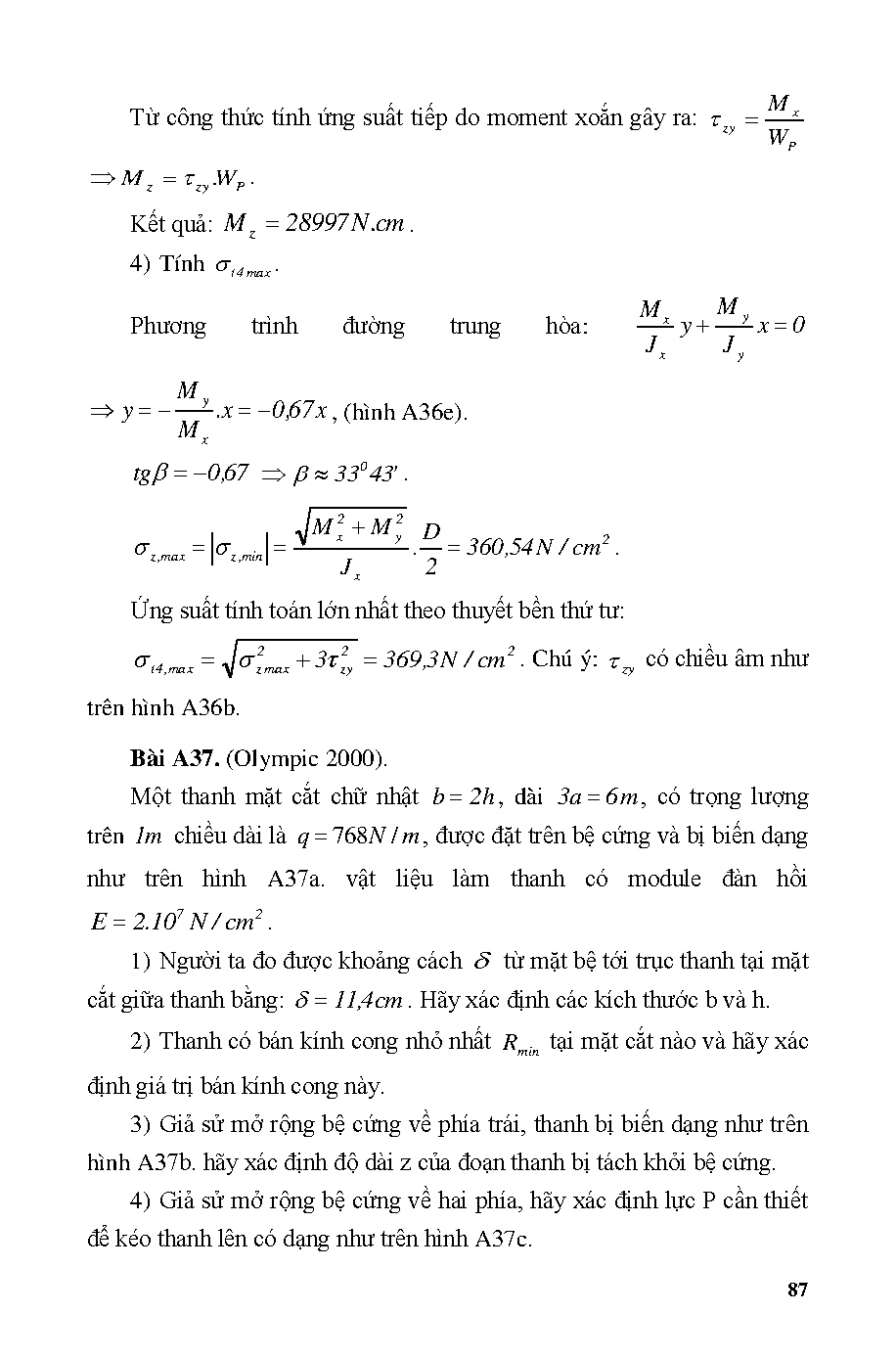 Bài tập Sức bền vật liệu nâng cao (HCMUTE) - Trang 90