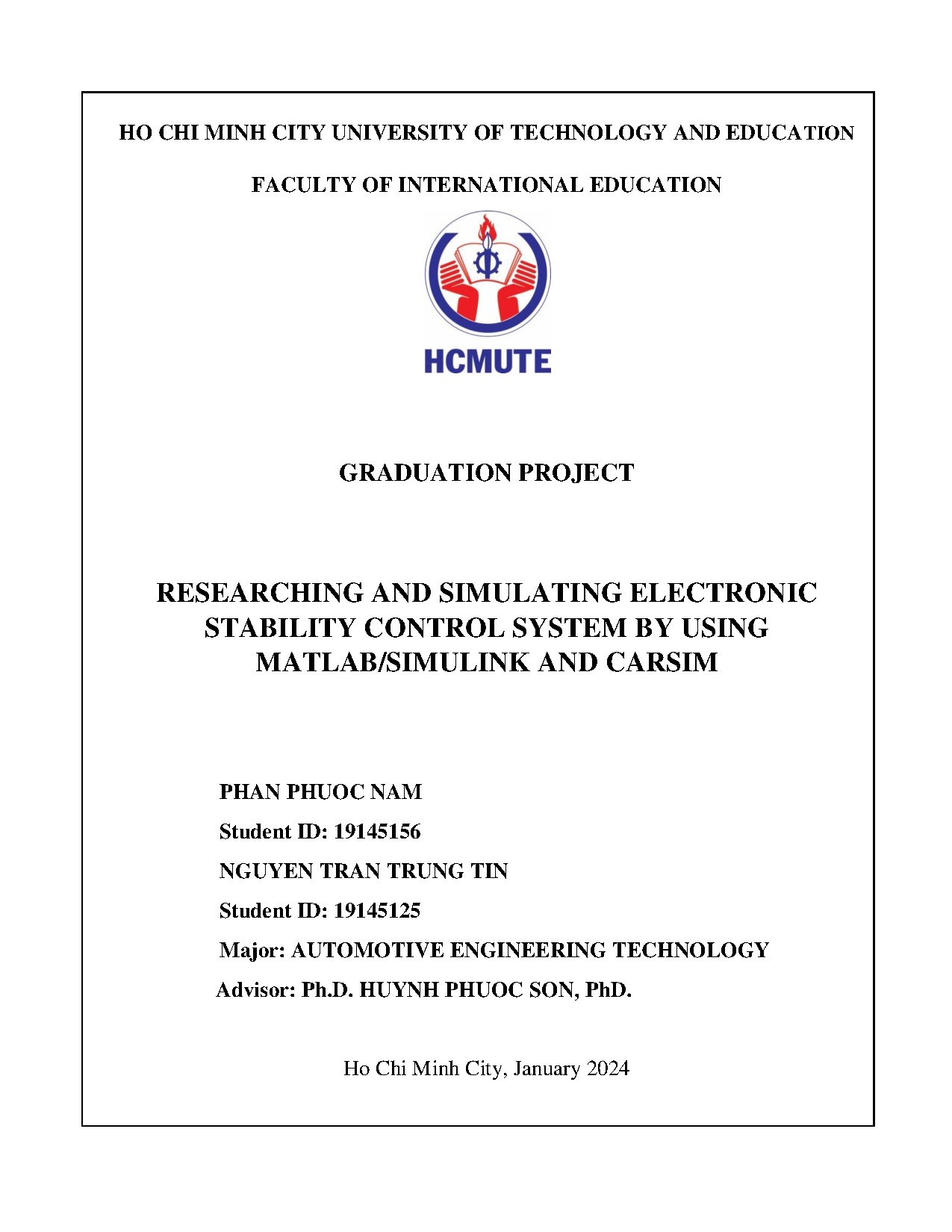 Đồ án tốt nghiệp - Researching and simulating electronic stability control system by using MAC