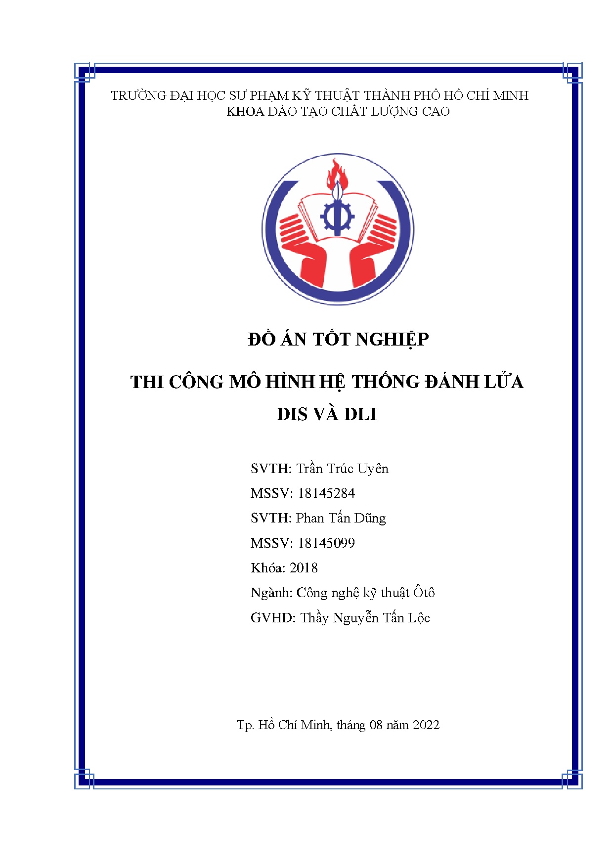 Đồ án tốt nghiệp - Thi công mô hình hệ thống đánh lửa Dis và Dli