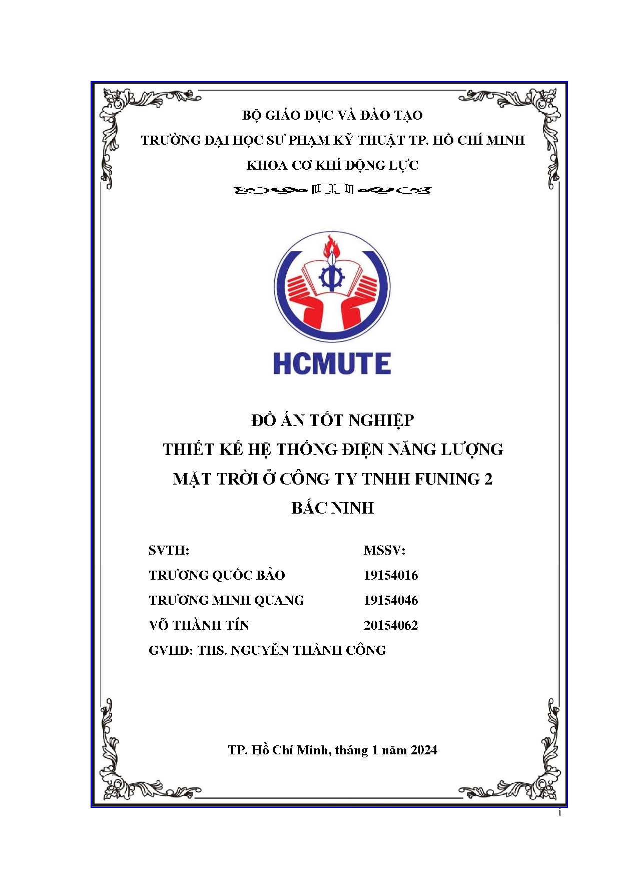 Đồ án tốt nghiệp - Thiết kế hệ thống điện năng lượng mặt trời ở Công ty TNHH Funing 2 Bắc Ninh