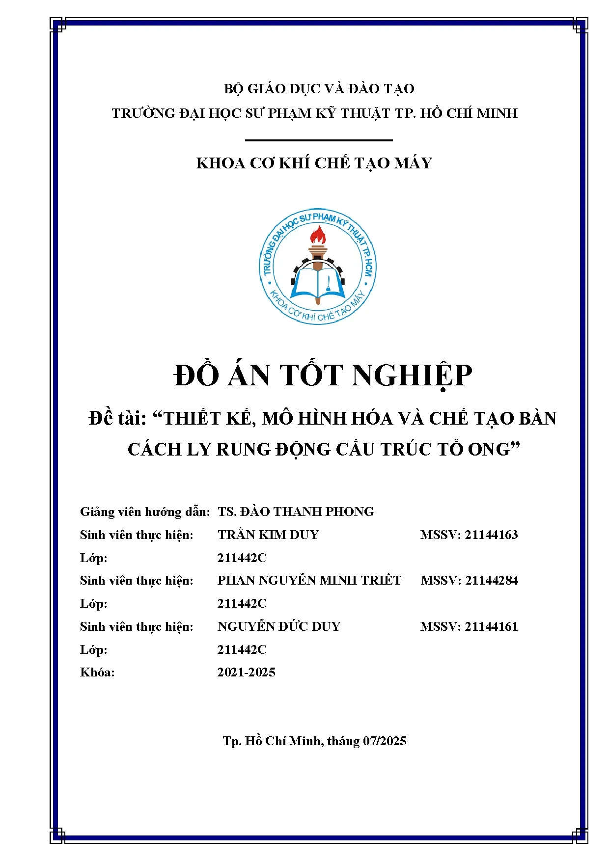 Đồ án tốt nghiệp - Thiết kế, mô hình hóa và chế tạo bàn cách ly rung động cấu trúc tổ ong - Trang 2