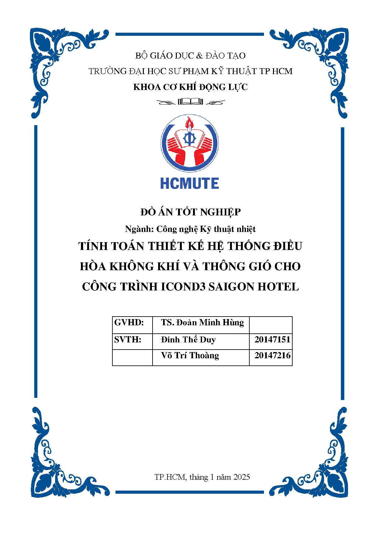 Đồ án tốt nghiệp - Tính toán thiết kế hệ thống điều hòa không khí và thông gió cho công trình ISH