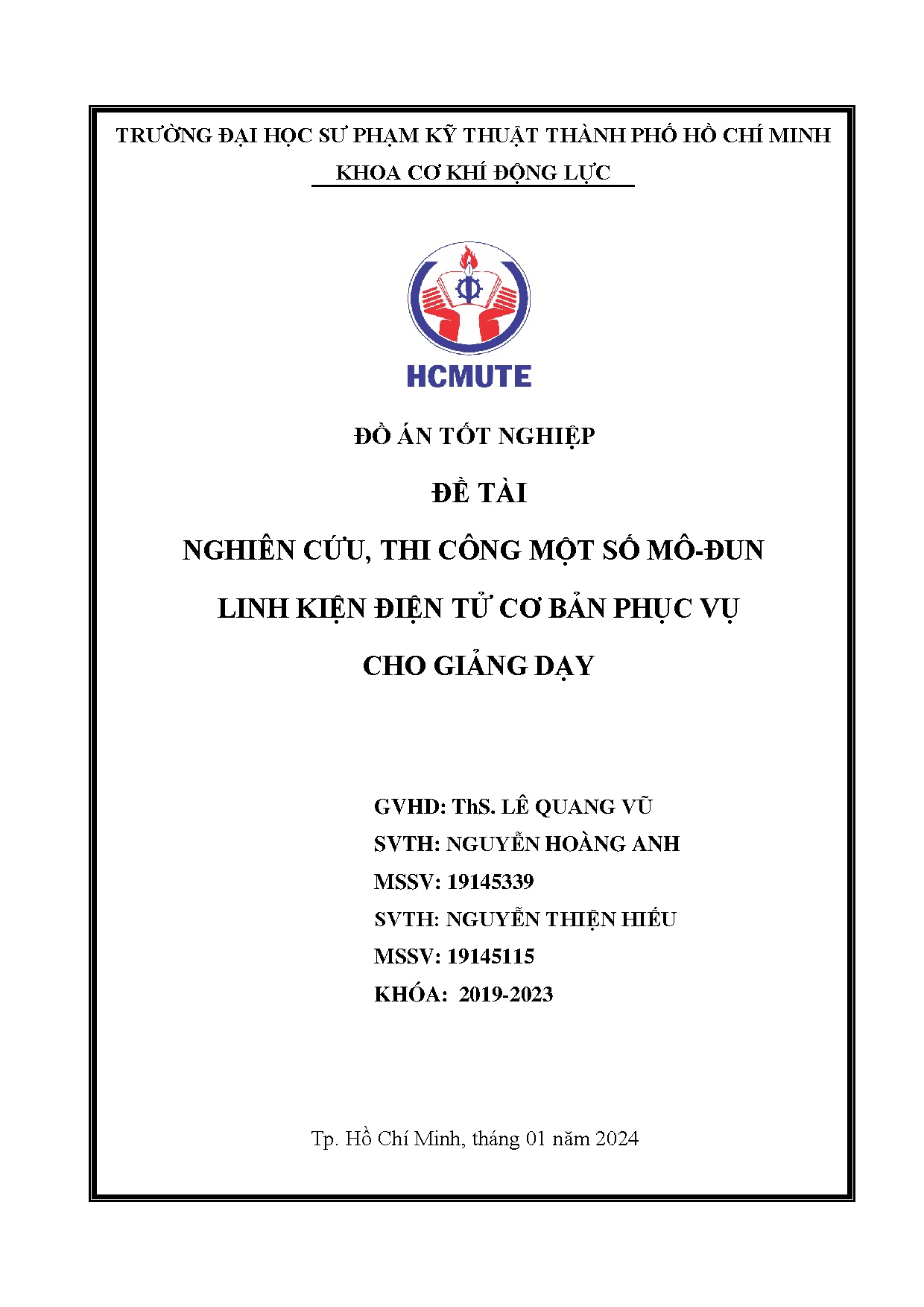 Đồ án tốt nghiệp - Nguyên cứu, thi công một số mô-đun linh kiện tử cơ bản phục vụ cho giảng dạy
