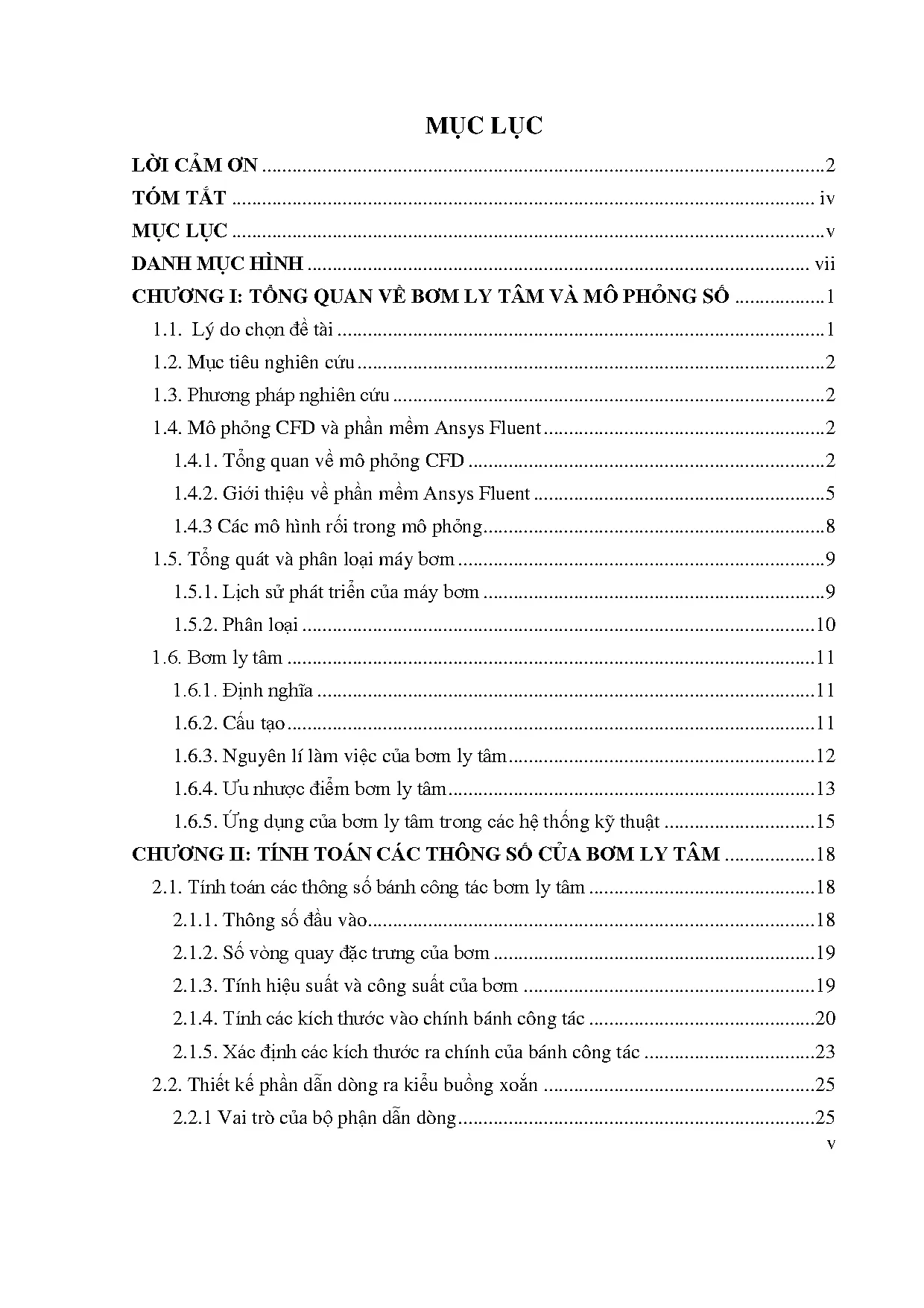 Đồ án tốt nghiệp - Khảo sát các thông số của bơm ly tâm bằng phương pháp mô phỏng số - Trang 4