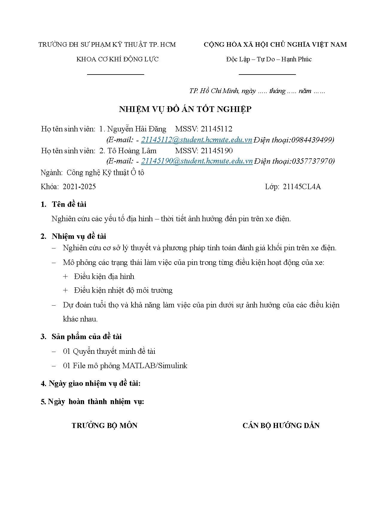 Đồ án tốt nghiệp - Nghiên cứu các yếu tố địa hình - thời tiết ảnh hưởng đến pin trên xe điện - Trang 3