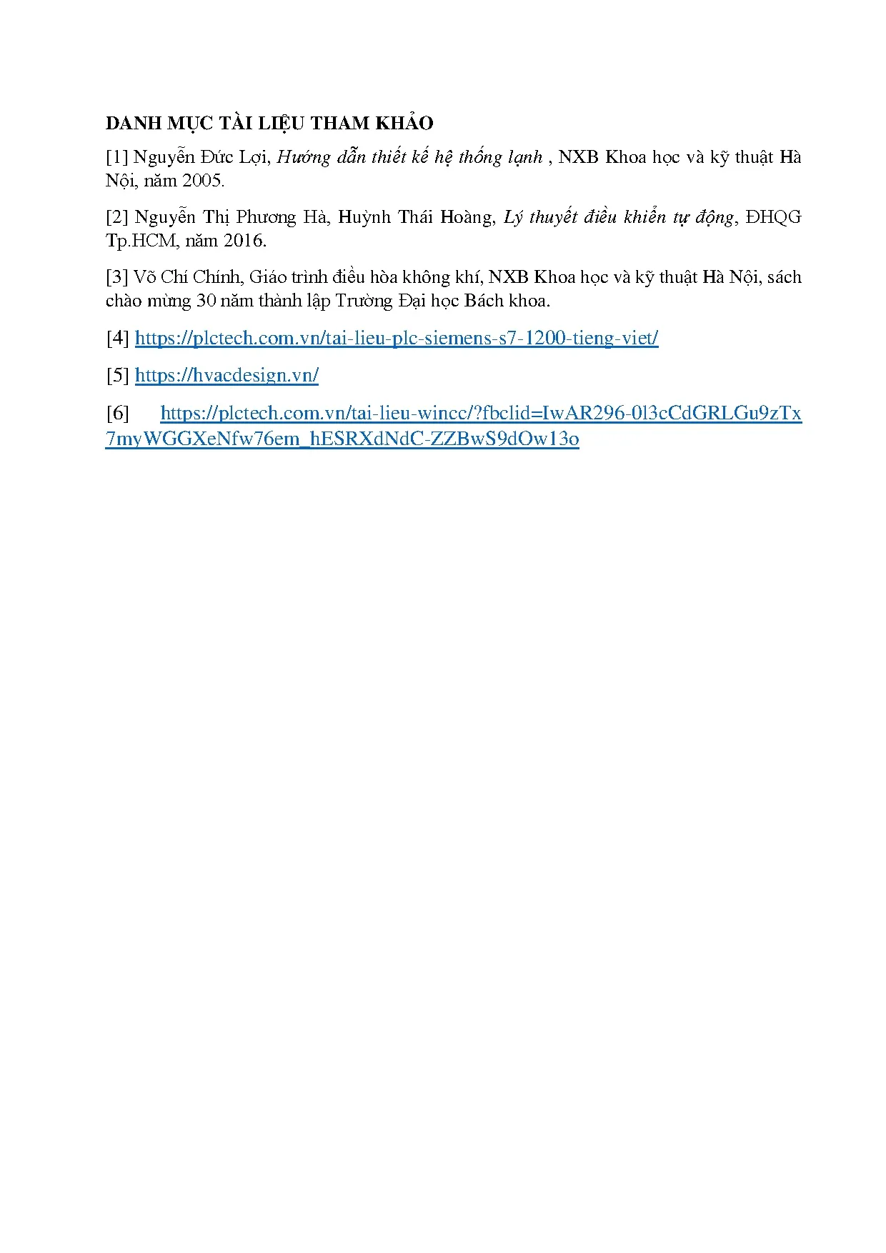 Đồ án tốt nghiệp - Điều khiển, giám sát hệ thống trữ đông bằng máy tính sử dụng PLC SDRHTĐHKKCTN - Trang 123