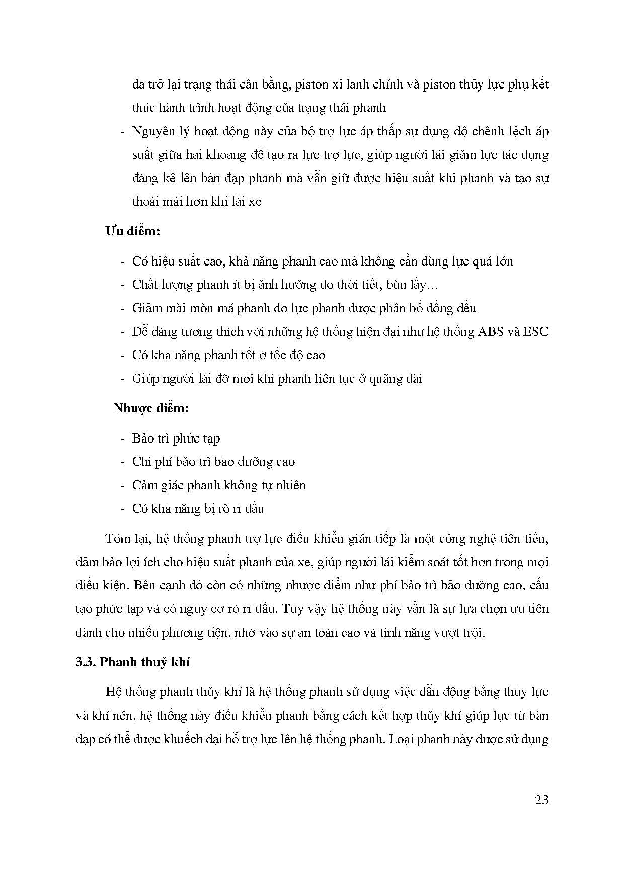 Đồ án tốt nghiệp - Nghiên cứu, thi công sửa chữa mô hình hệ thống phanh dầu trợ lực khí nén - Trang 40