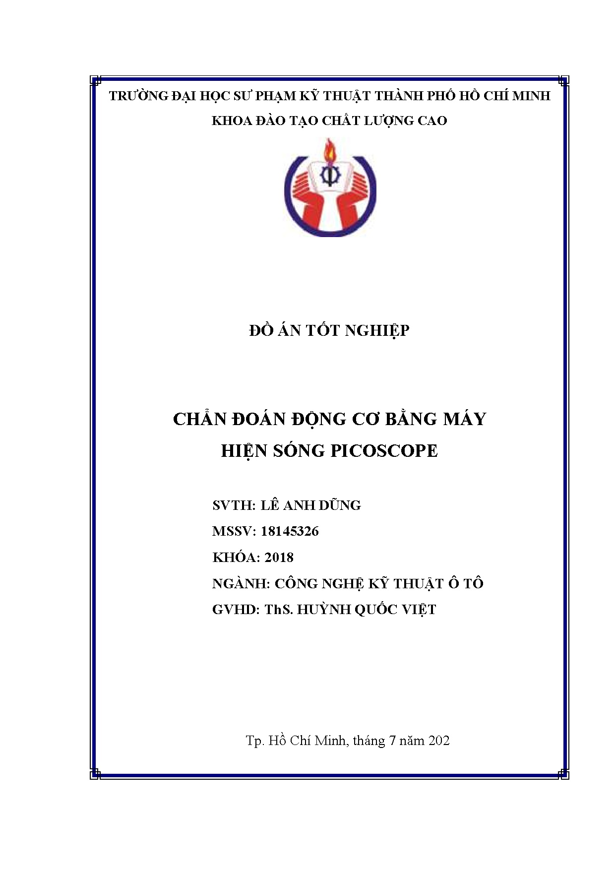 Đồ án tốt nghiệp - Chẩn đoán động cơ bằng máy hiện sóng Picoscope