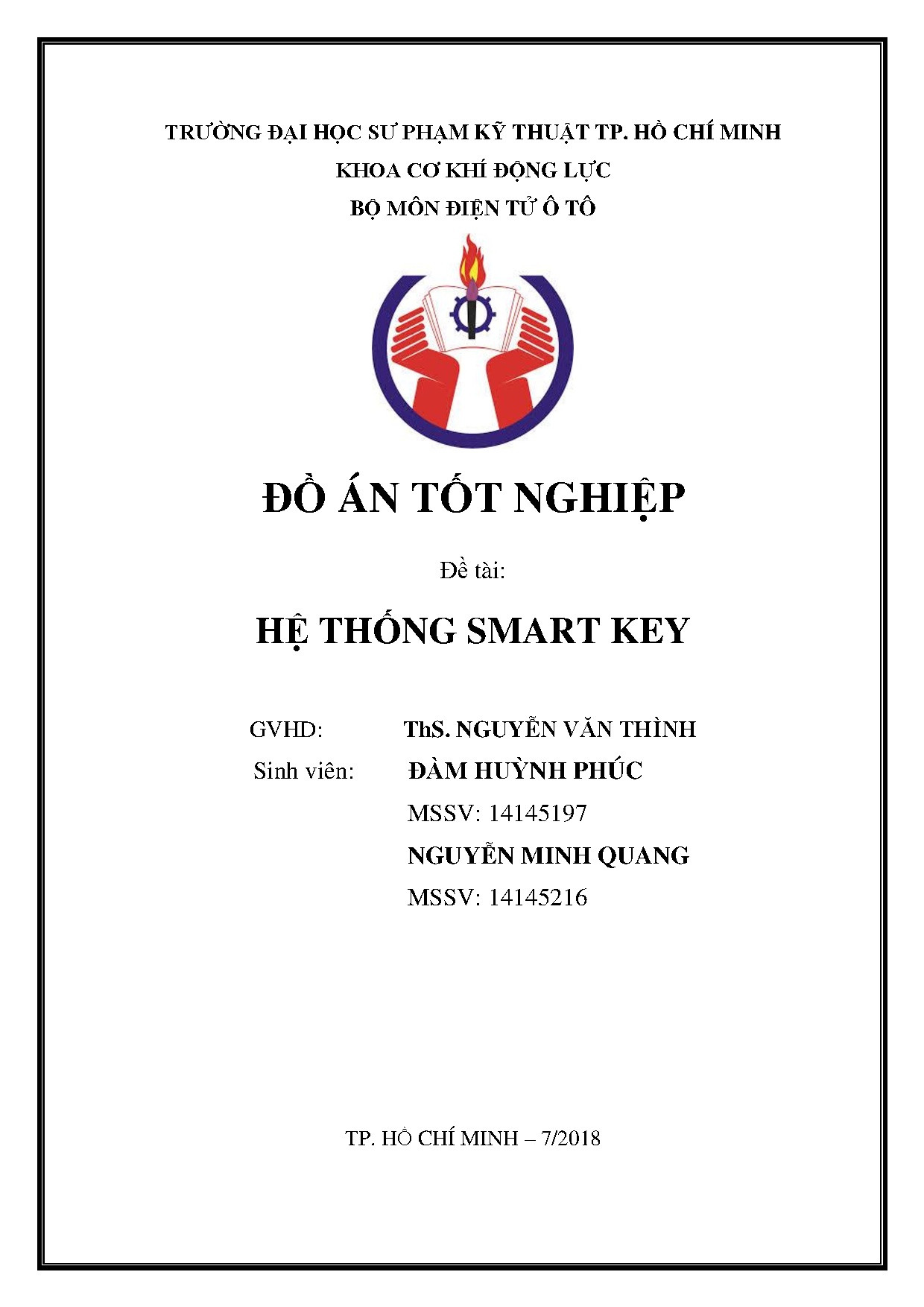 Đồ án tốt nghiệp - Hệ thống Smart key: Đồ án tốt nghiệp ngành Công nghệ kỹ thuật Ô tô