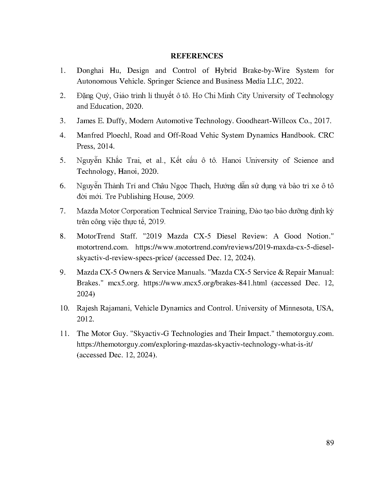 Đồ án tốt nghiệp - Durability testing and maintenance of the brake system on Mazda CX-5 premium 2022 - Trang 106