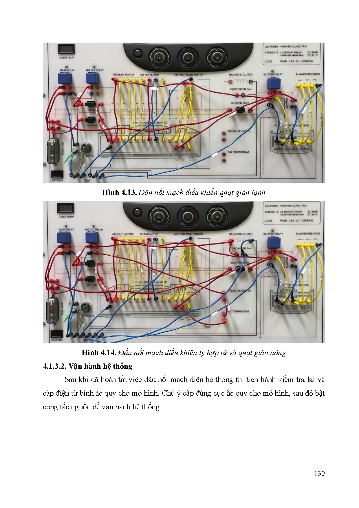 Đồ án tốt nghiệp - Thiết kế, thực hiện mô hình giảng dạy hệ thống điều hòa không khí trên ô t - Trang 152
