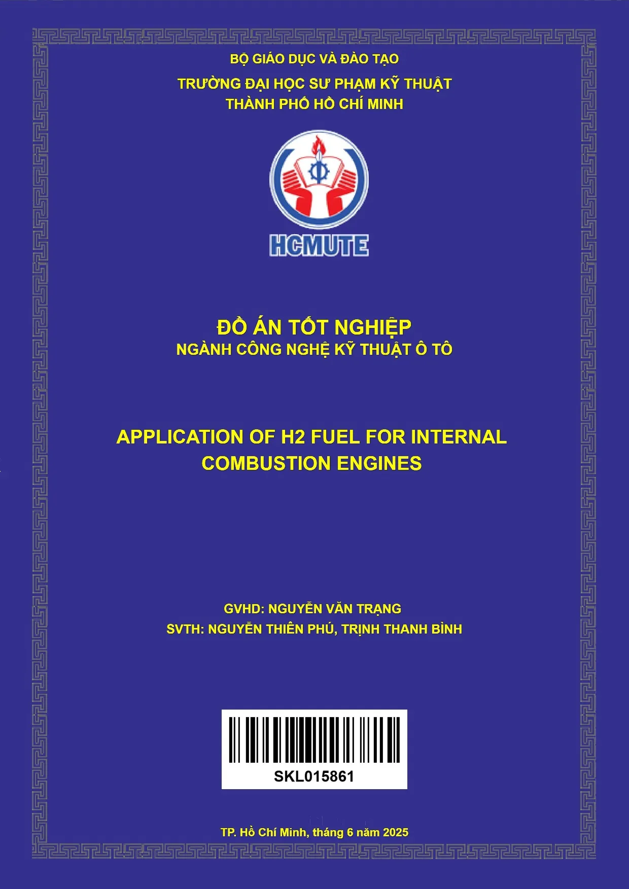 Đồ án tốt nghiệp - Application of h2 fuel for inernal combustion engines