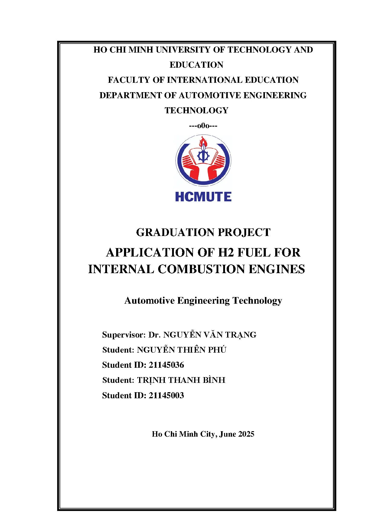 Đồ án tốt nghiệp - Application of h2 fuel for inernal combustion engines - Trang 2