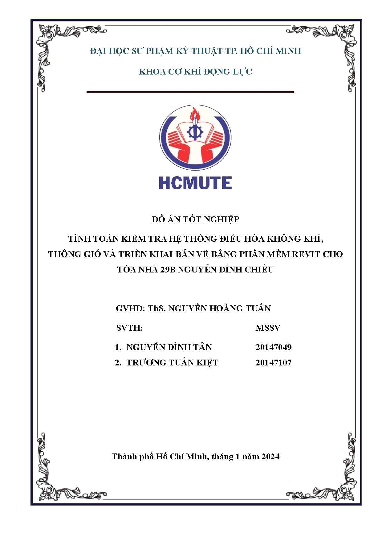 Đồ án tốt nghiệp - Tính toán kiểm tra hệ thống điều hòa không khí, thông gió và TKBVBPMRCTN 2 NĐC