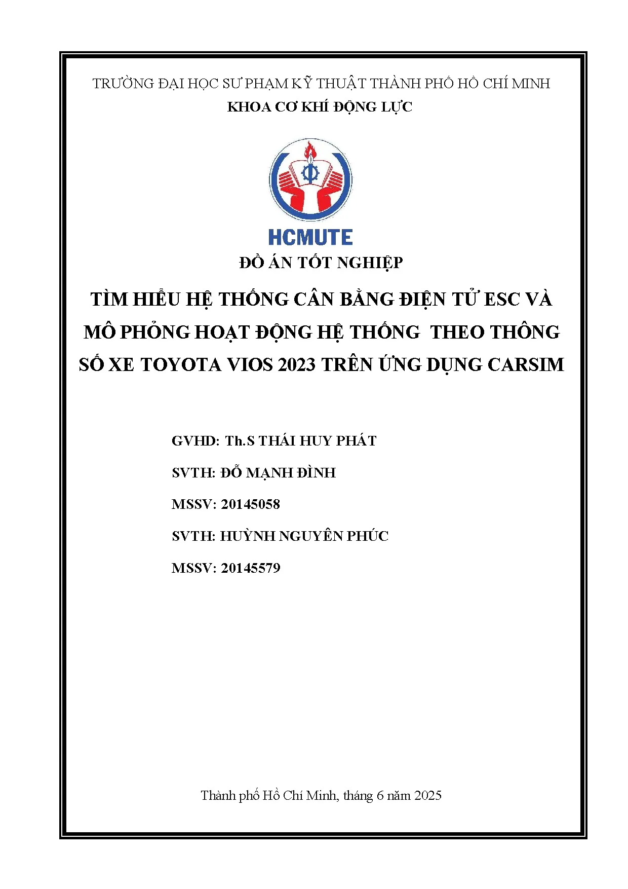 Đồ án tốt nghiệp - Tìm hiểu hệ thông cân bằng điện tử ESC và mô phỏng hoạt động hệ TTTSXTV 2 TỨDC - Trang 2