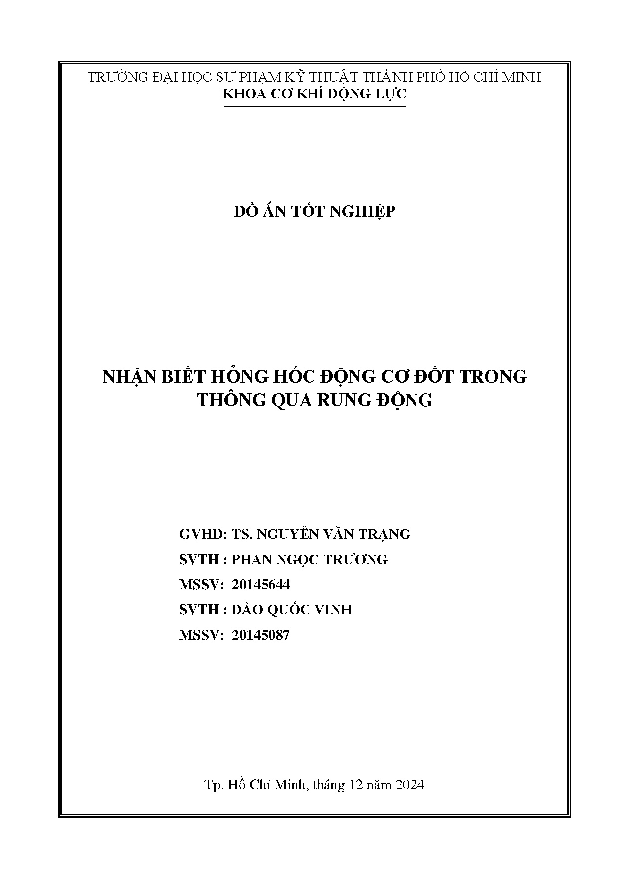 Đồ án tốt nghiệp - Nhận biết hỏng hóc động cơ đốt trong thông qua rung động