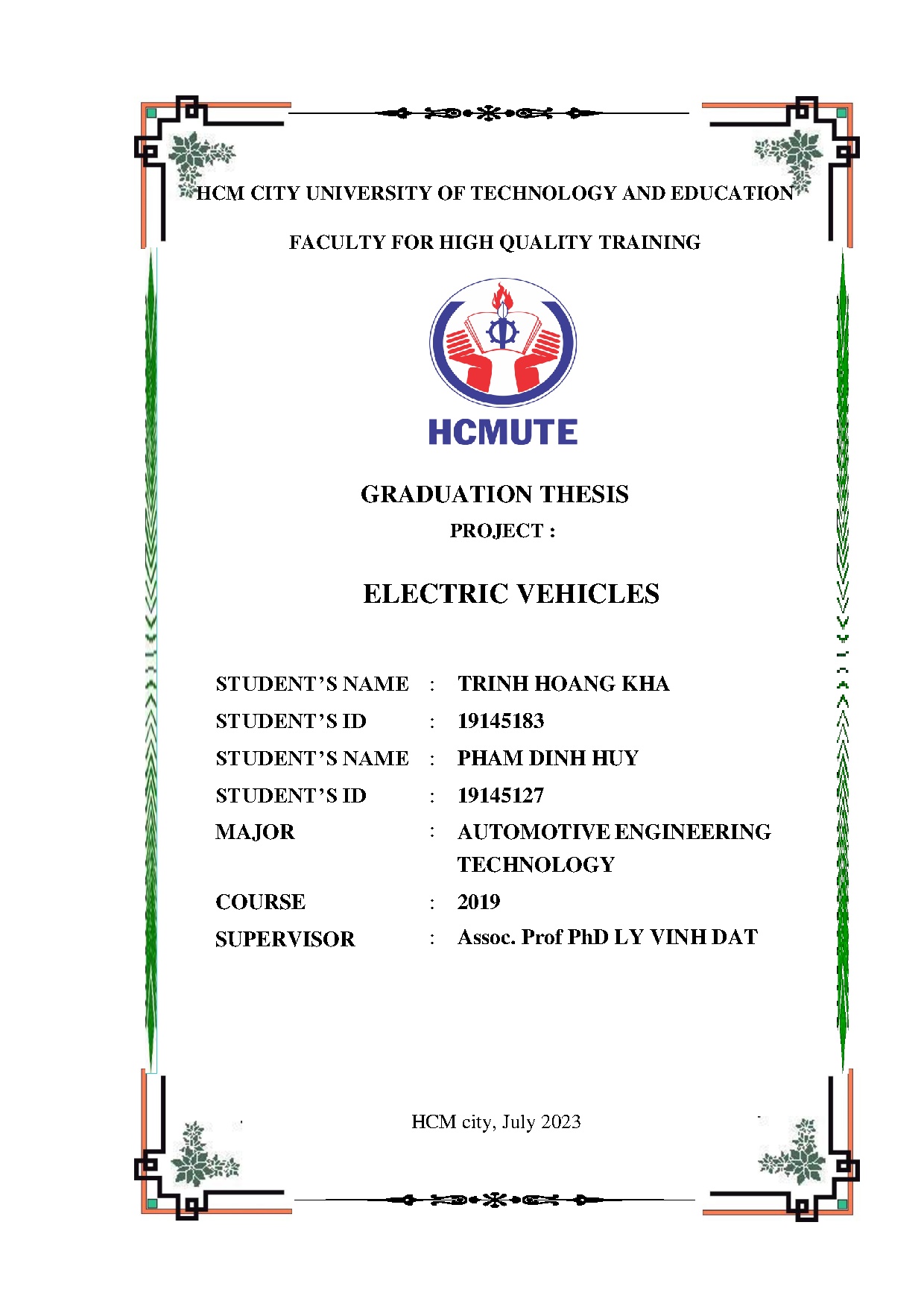 Đồ án tốt nghiệp - Electric vehicles