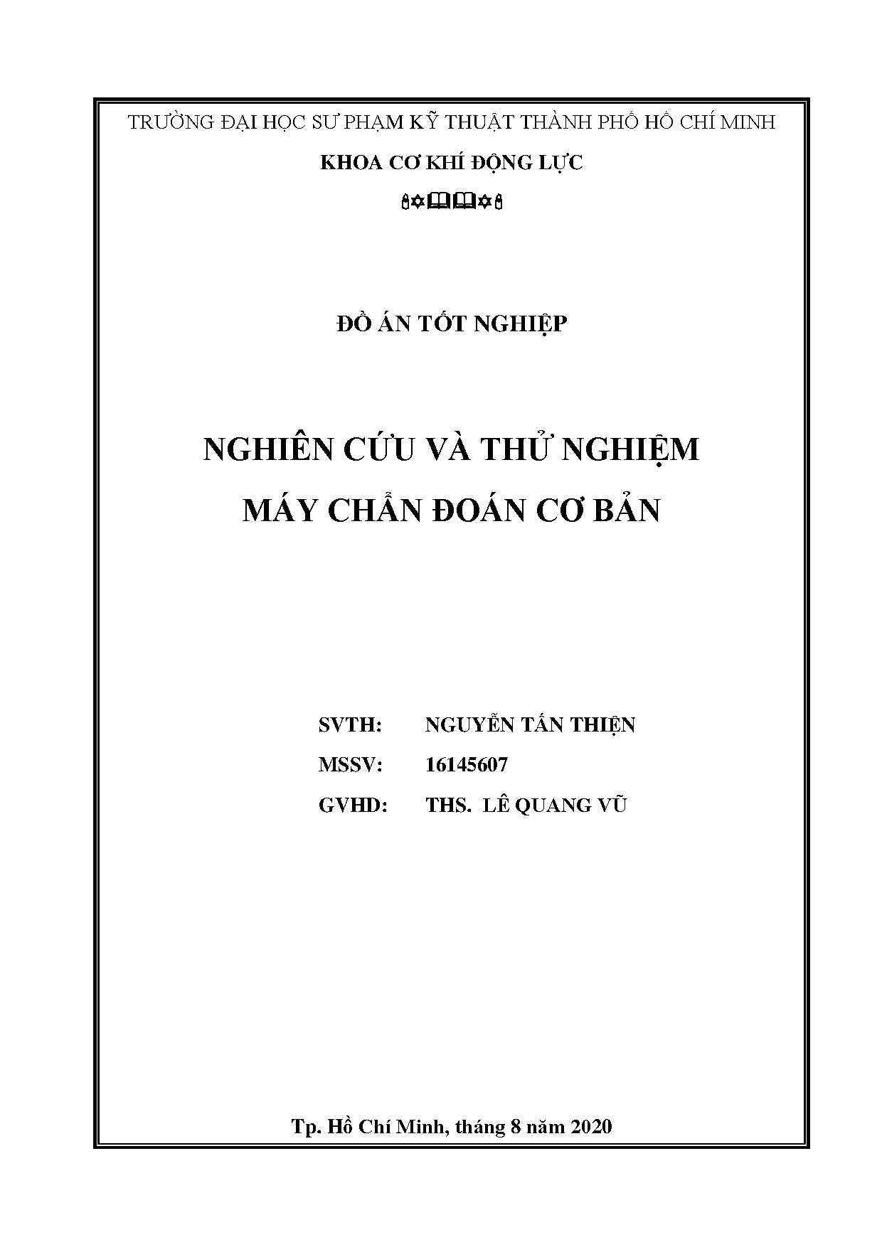 Đồ án tốt nghiệp - Nghiên cứu và thử nghiệm máy chẩn đoán cơ bản
