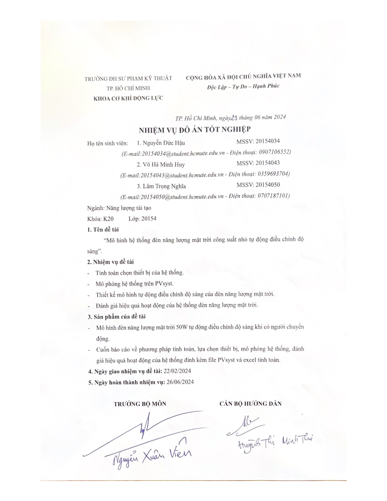 Đồ án tốt nghiệp - Mô hình hệ thống đèn năng lượng mặt trời công suất nhỏ tự động điều chỉnh độ sáng