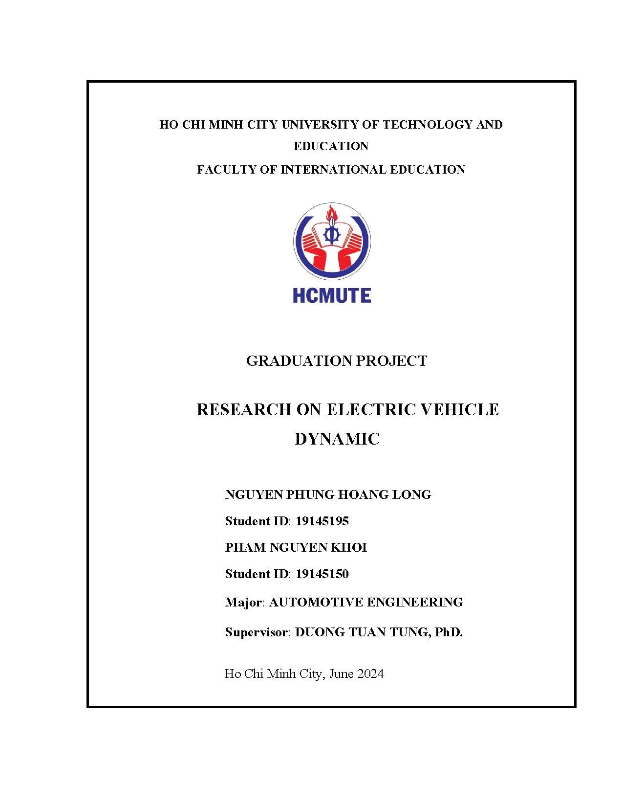 Đồ án tốt nghiệp - Research on electric vehicle dynamic