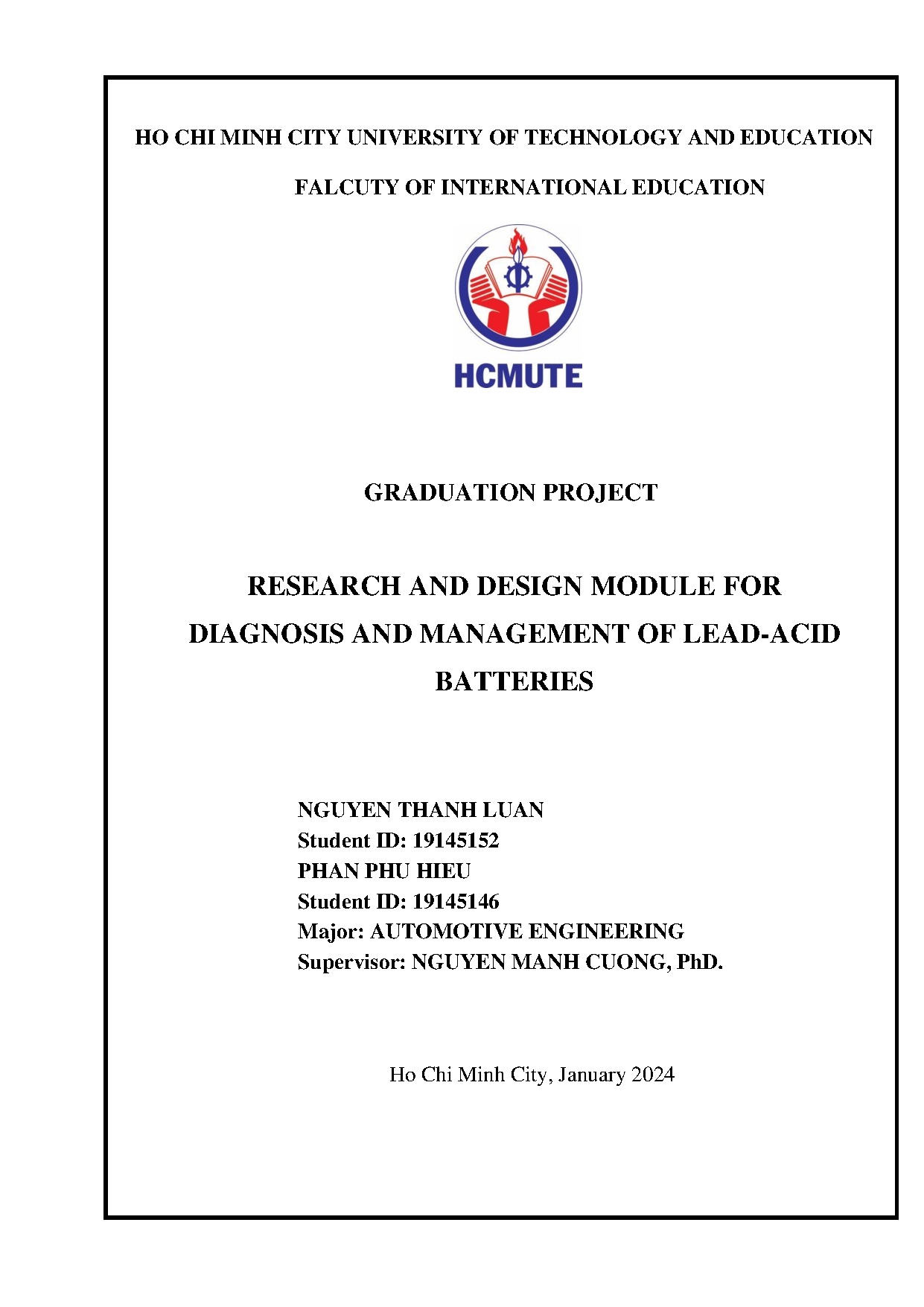 Đồ án tốt nghiệp - Research and design module for diagnosis and management of lead - acid batteries
