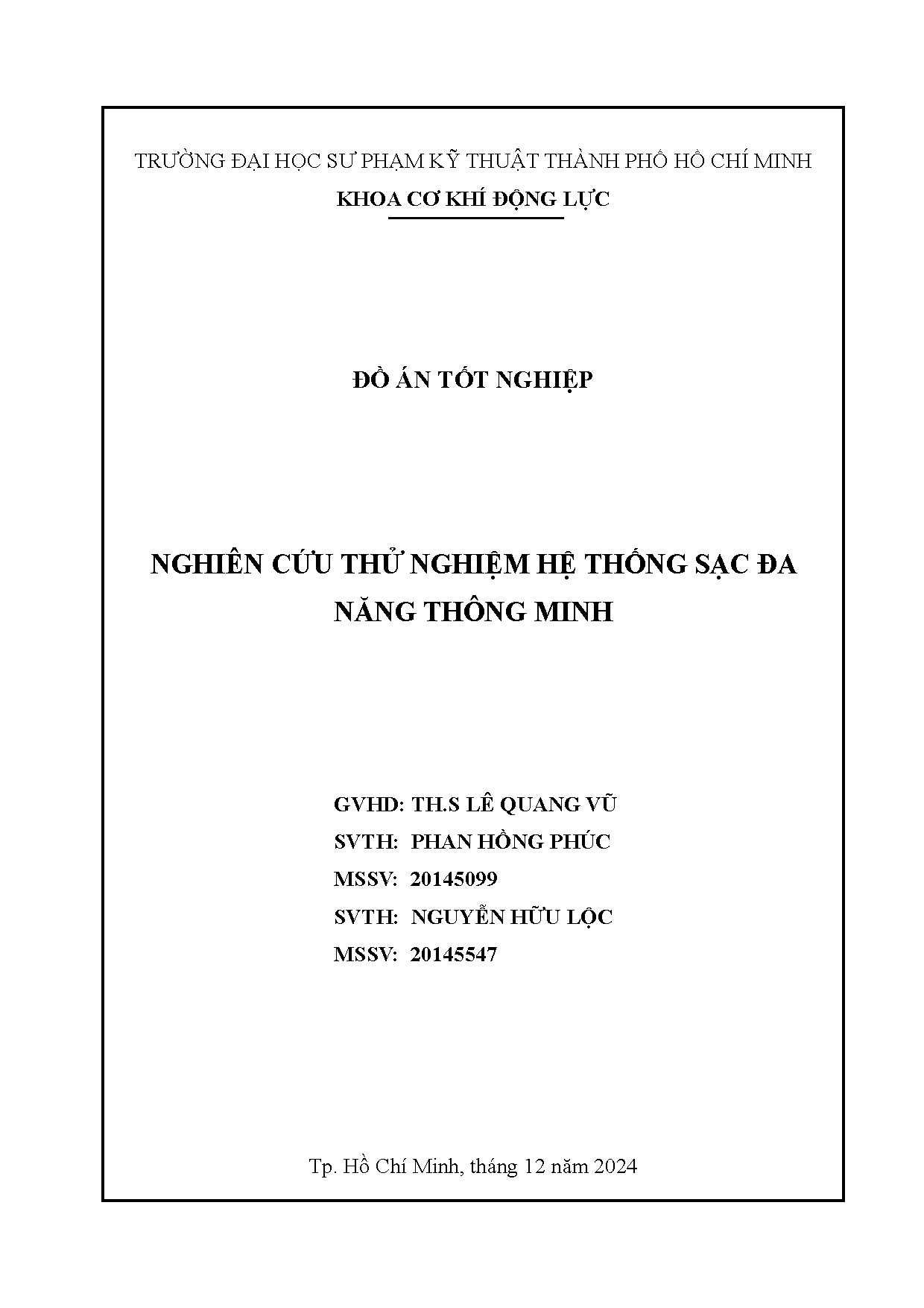 Đồ án tốt nghiệp - Nghiên cứu thử nghiệm hệ thống sạc đa năng thông minh